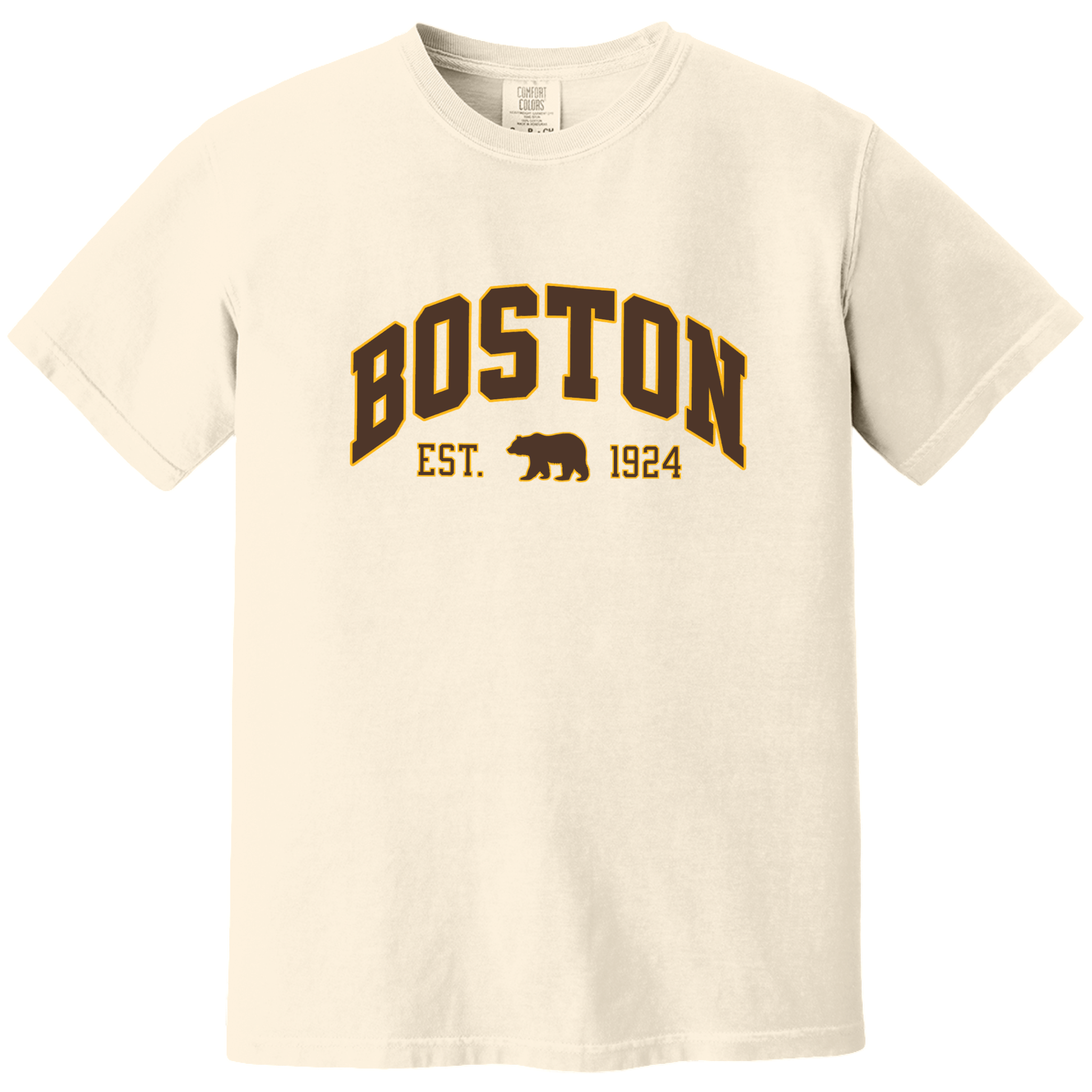 Boston Vintage Hockey Comfort Colors T-Shirt, ivory