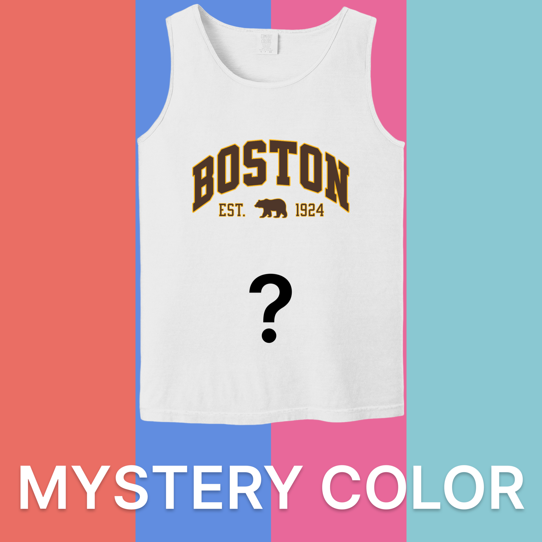 Boston Vintage Hockey Comfort Colors Tank Top - Mystery Color