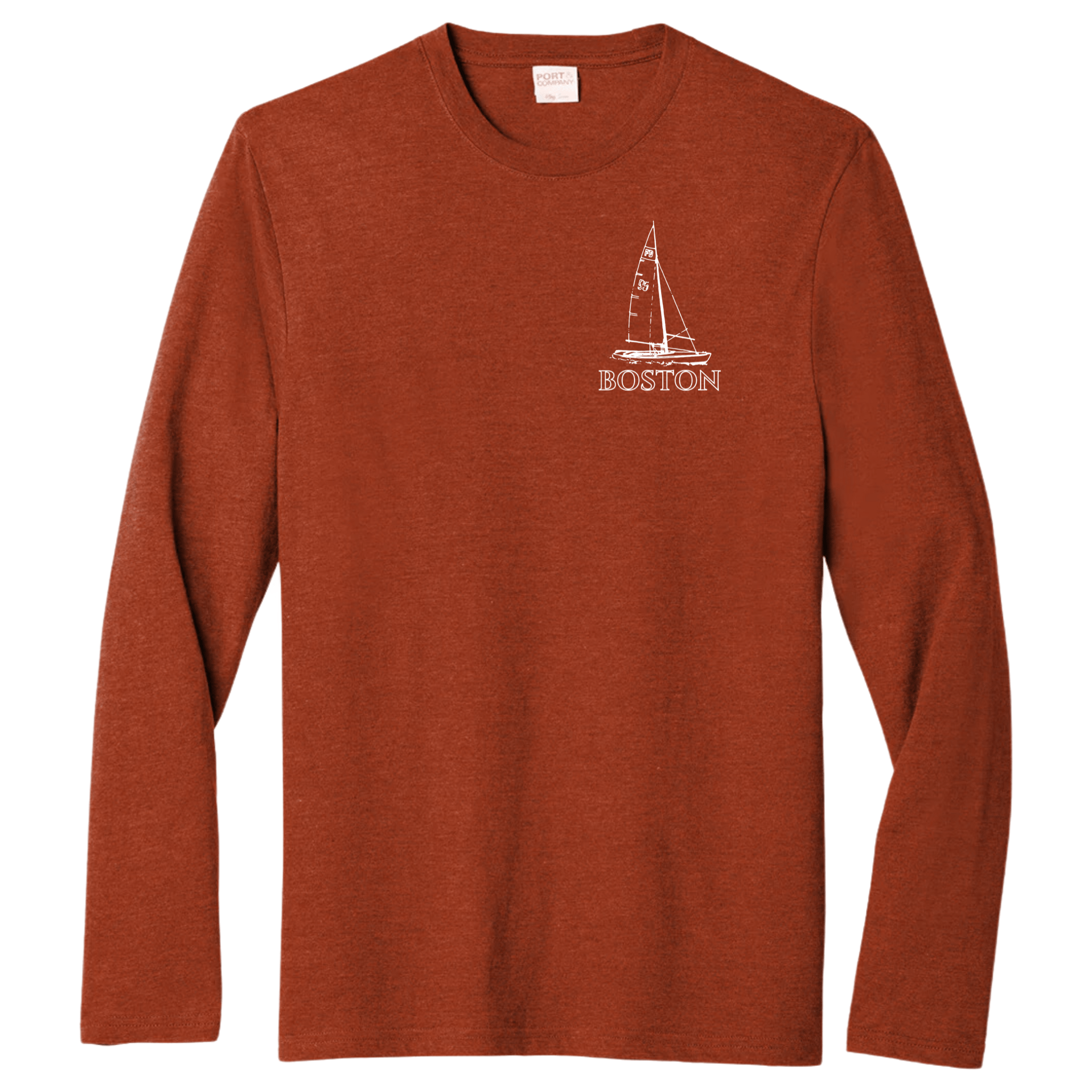 Boston Sailboat Essential Long Sleeve Tee, sedona