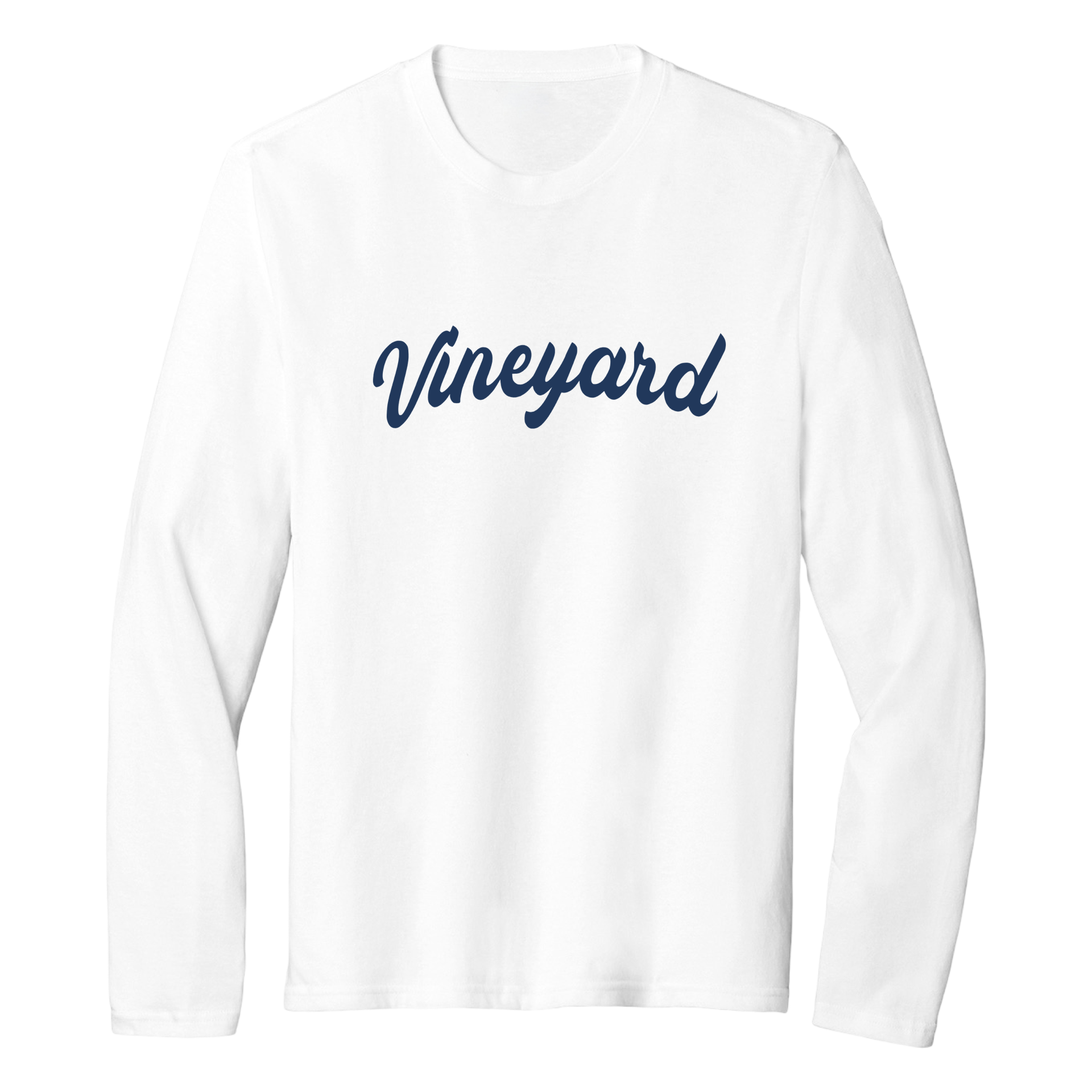 Vineyard Fancy Essential Long Sleeve Tee, white