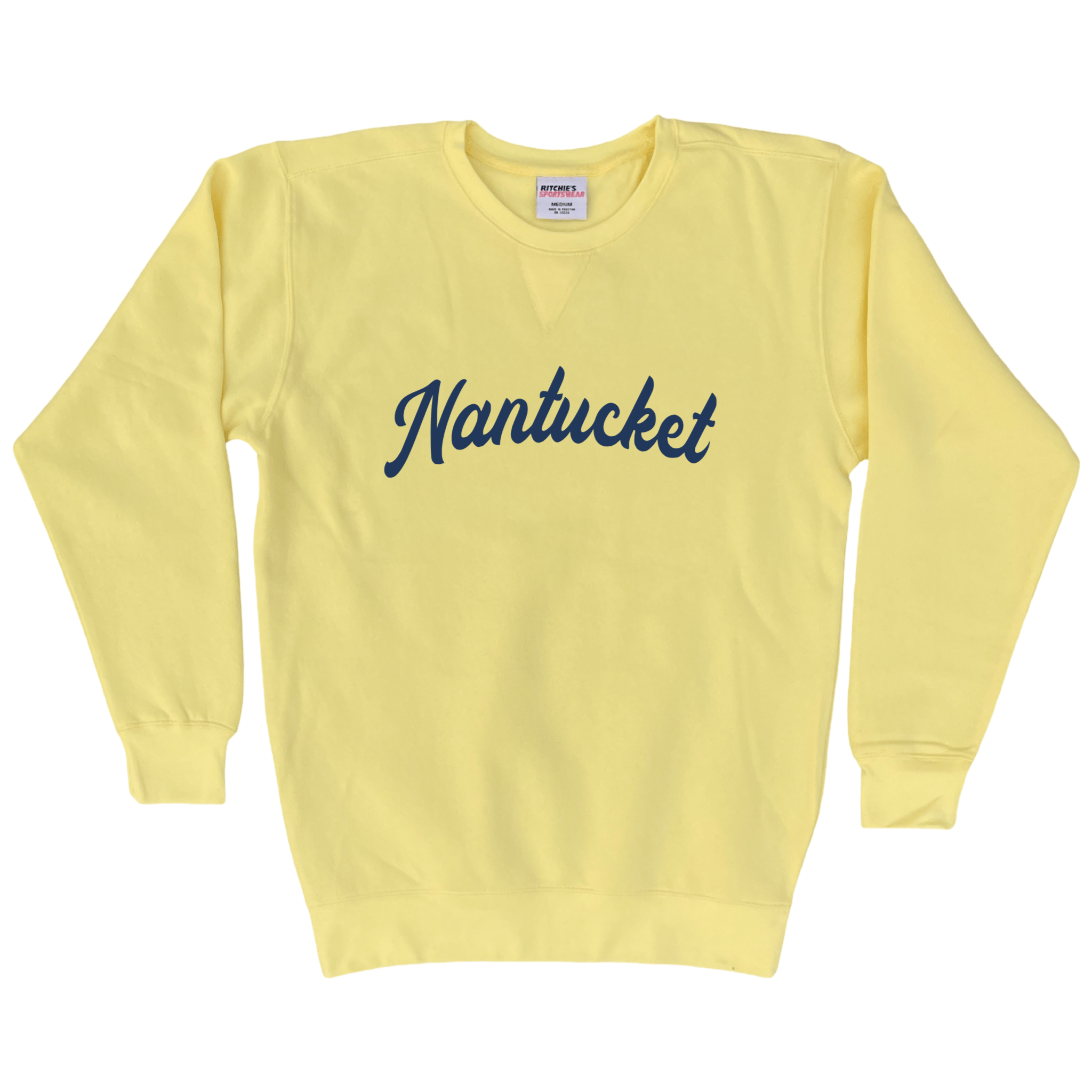 Nantucket Fancy Fleece Crewneck Sweatshirt, yellow