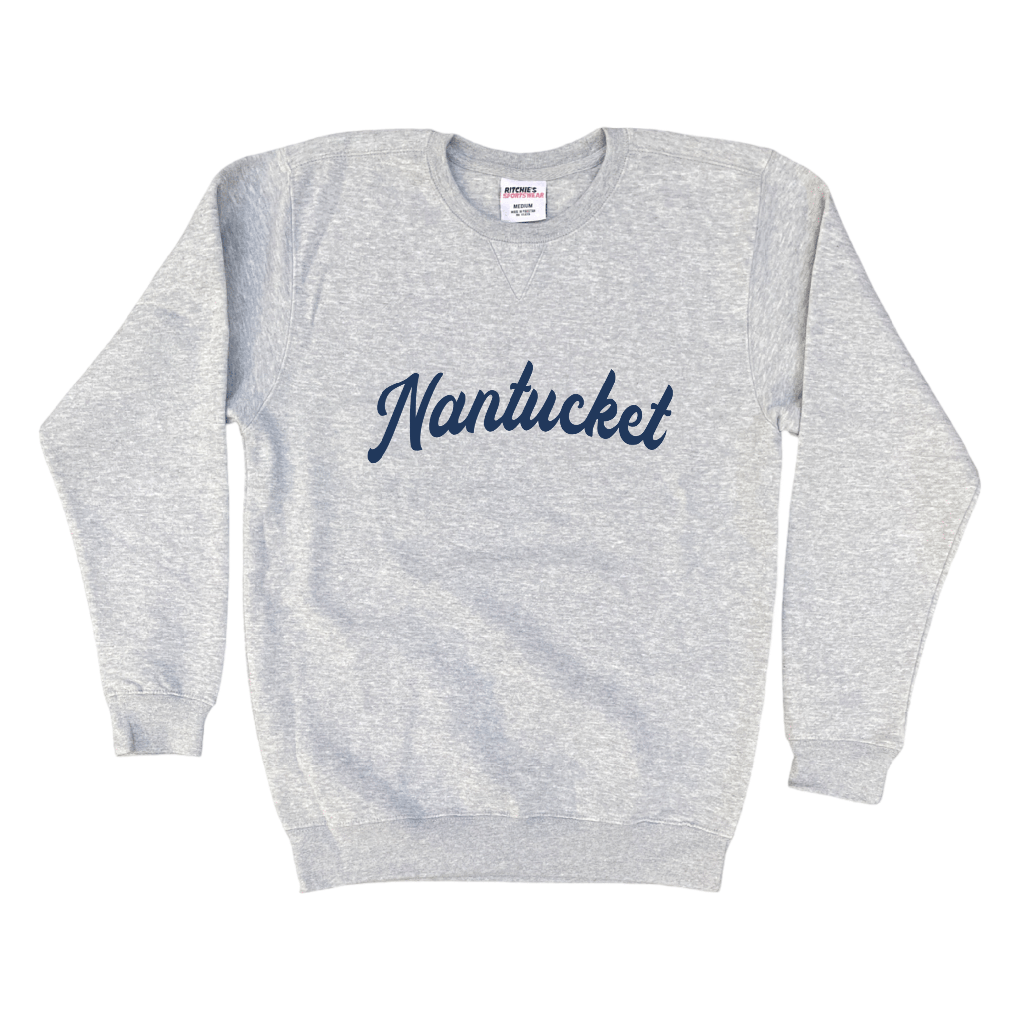 Nantucket Fancy Fleece Crewneck Sweatshirt, heather grey