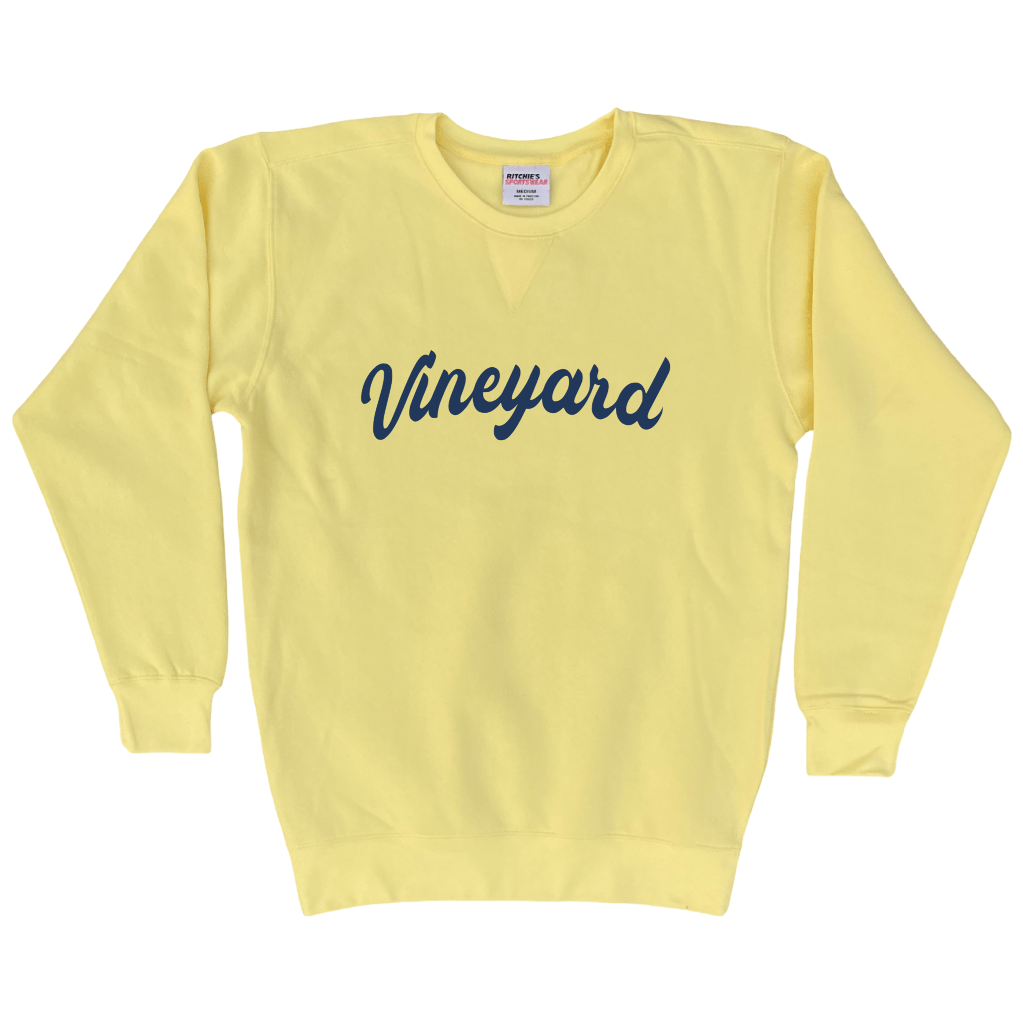 Vineyard Fancy Fleece Crewneck Sweatshirt, yellow