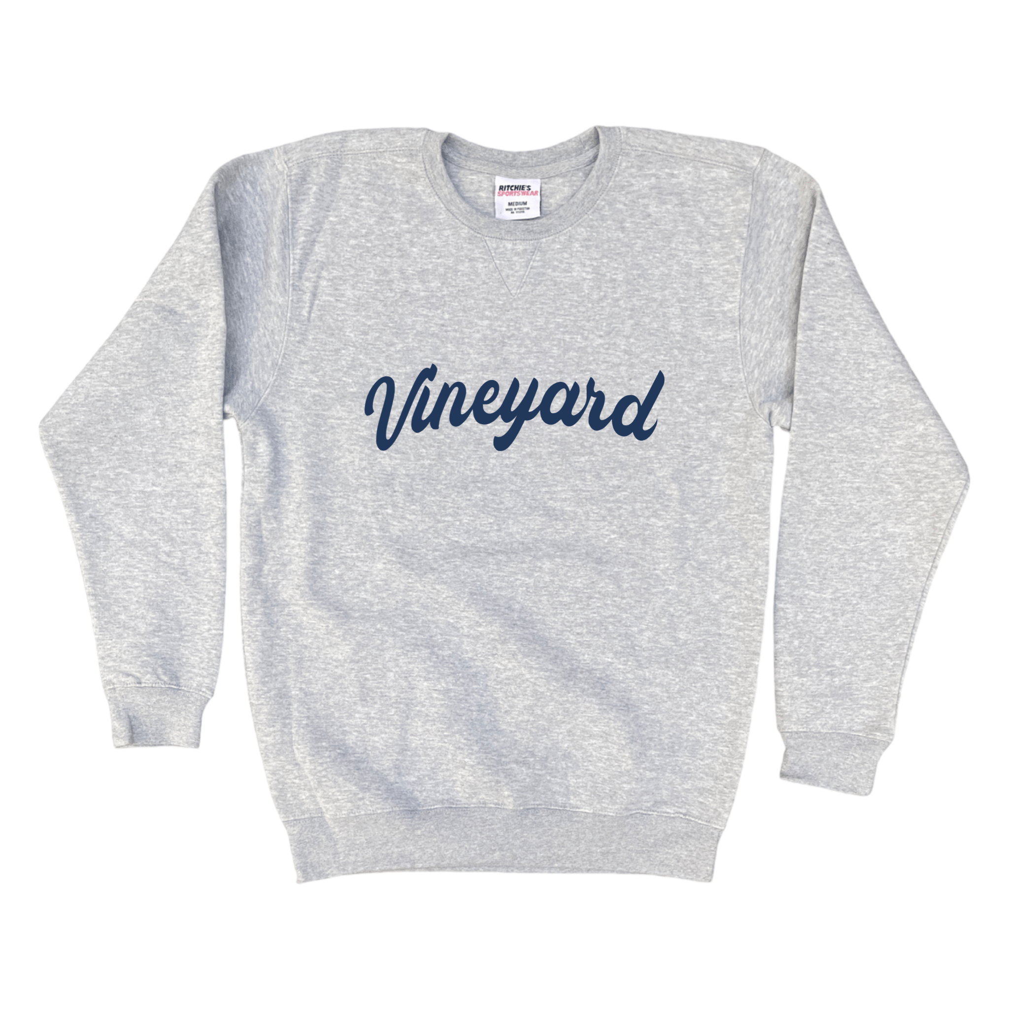 Vineyard Fancy Fleece Crewneck Sweatshirt, heather grey