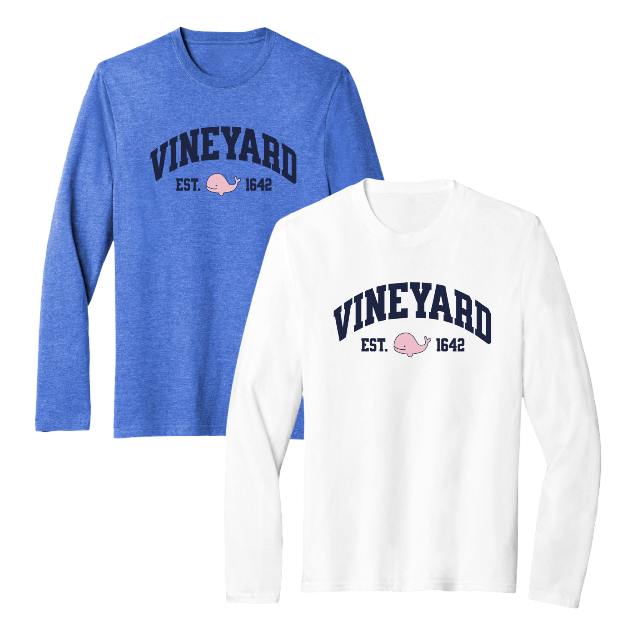 Vineyard Pink Whale Essential Long Sleeve Tee