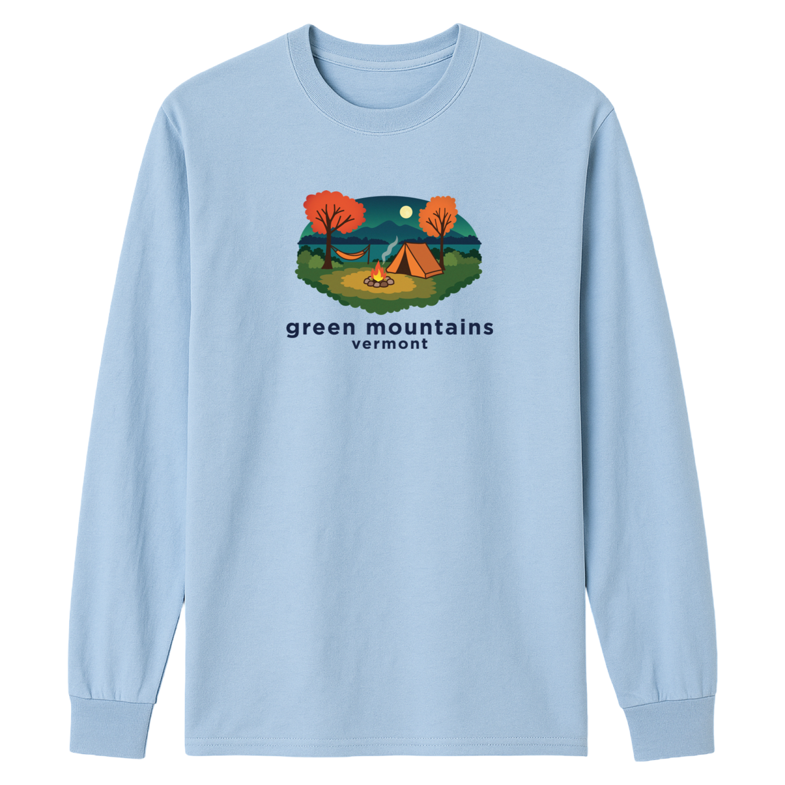 Green Mountains Campfire Essential Long Sleeve Tee
