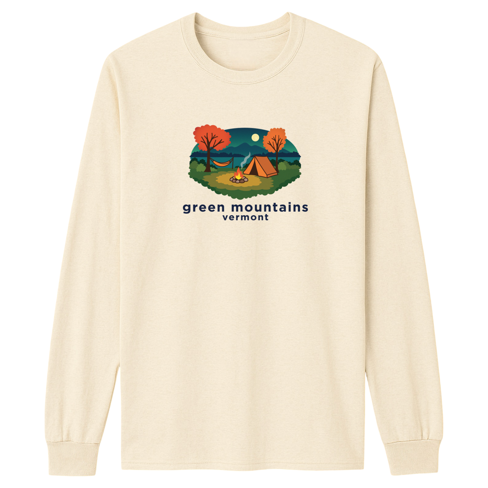 Green Mountains Campfire Essential Long Sleeve Tee
