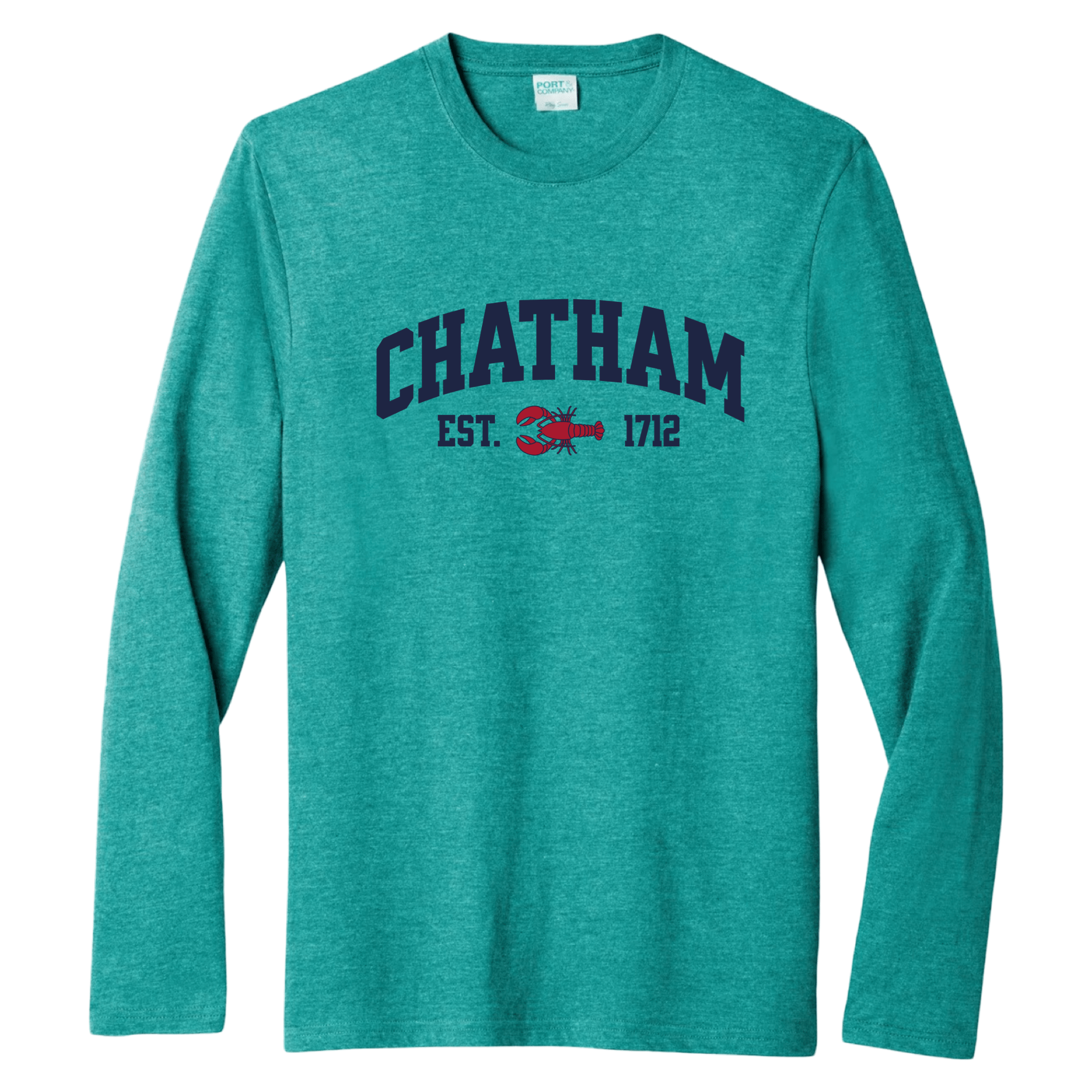 Chatham Lobster Essential Long Sleeve Tee, jade green