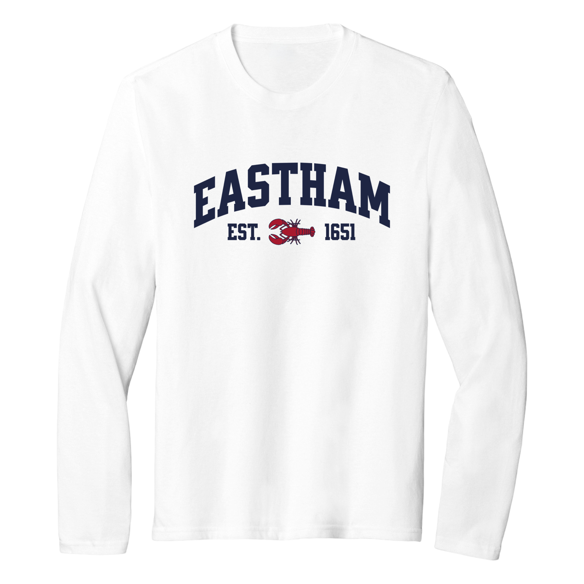 Eastham Lobster Essential Long Sleeve Tee, white