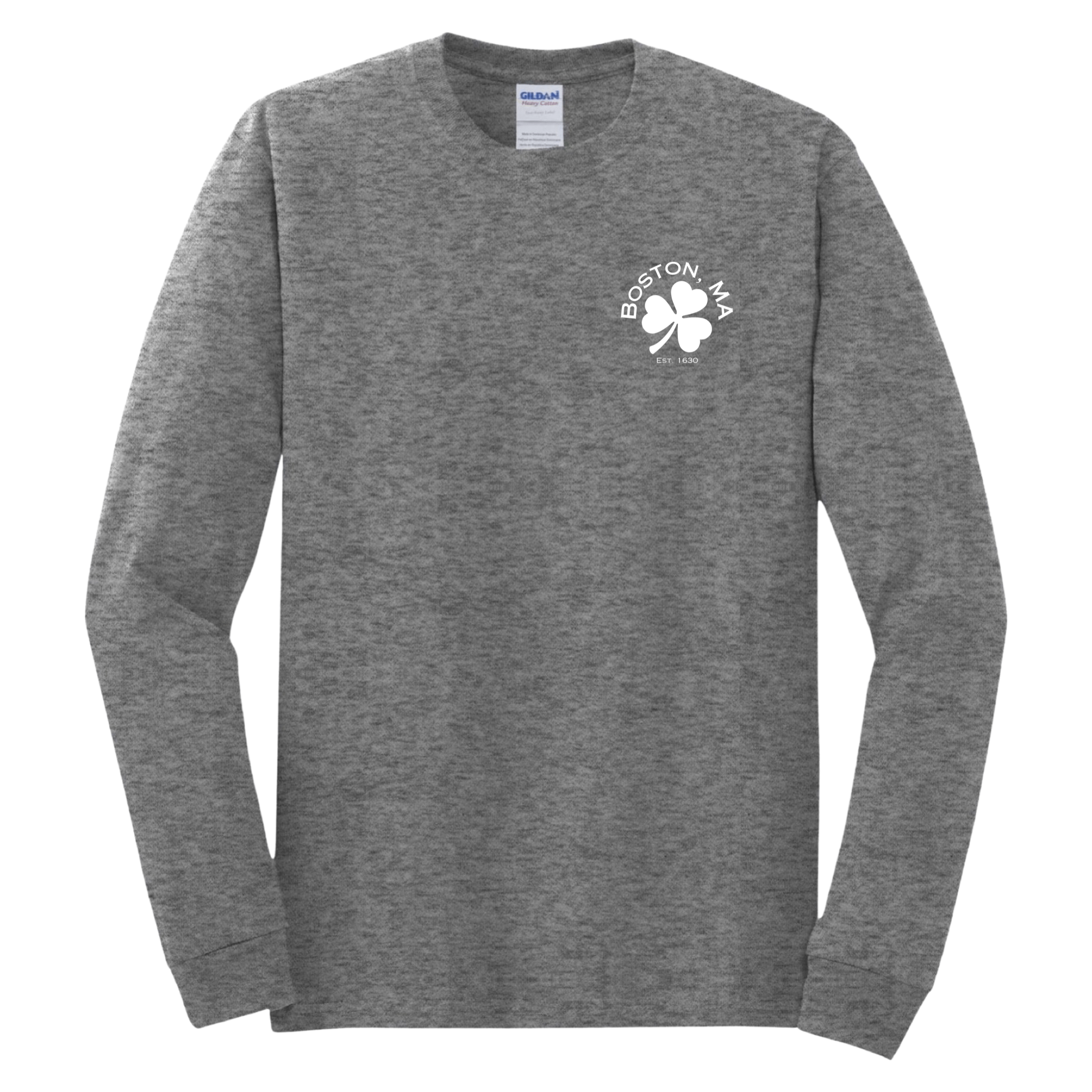 boston shamrock long sleeve, graphite heather