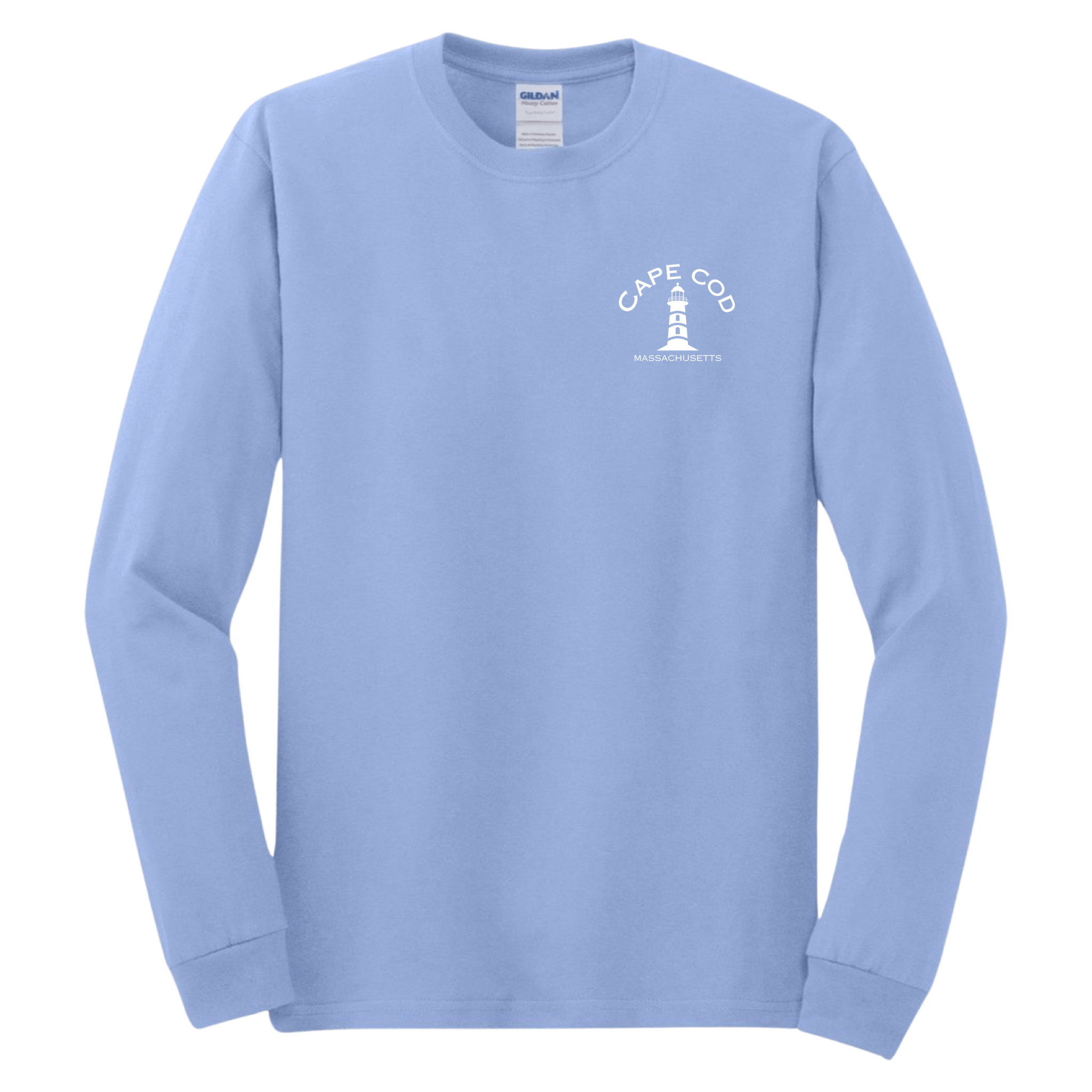 cape cod lighthouse long sleeve t-shirt, carolina blue