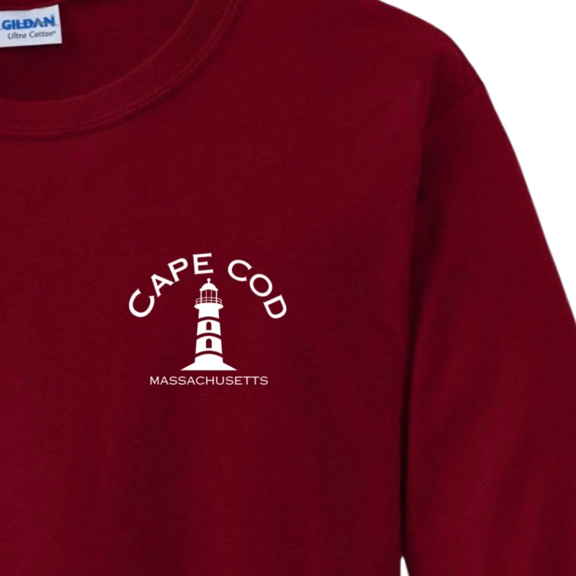 cape cod lighthouse long sleeve t-shirt, cardinal red