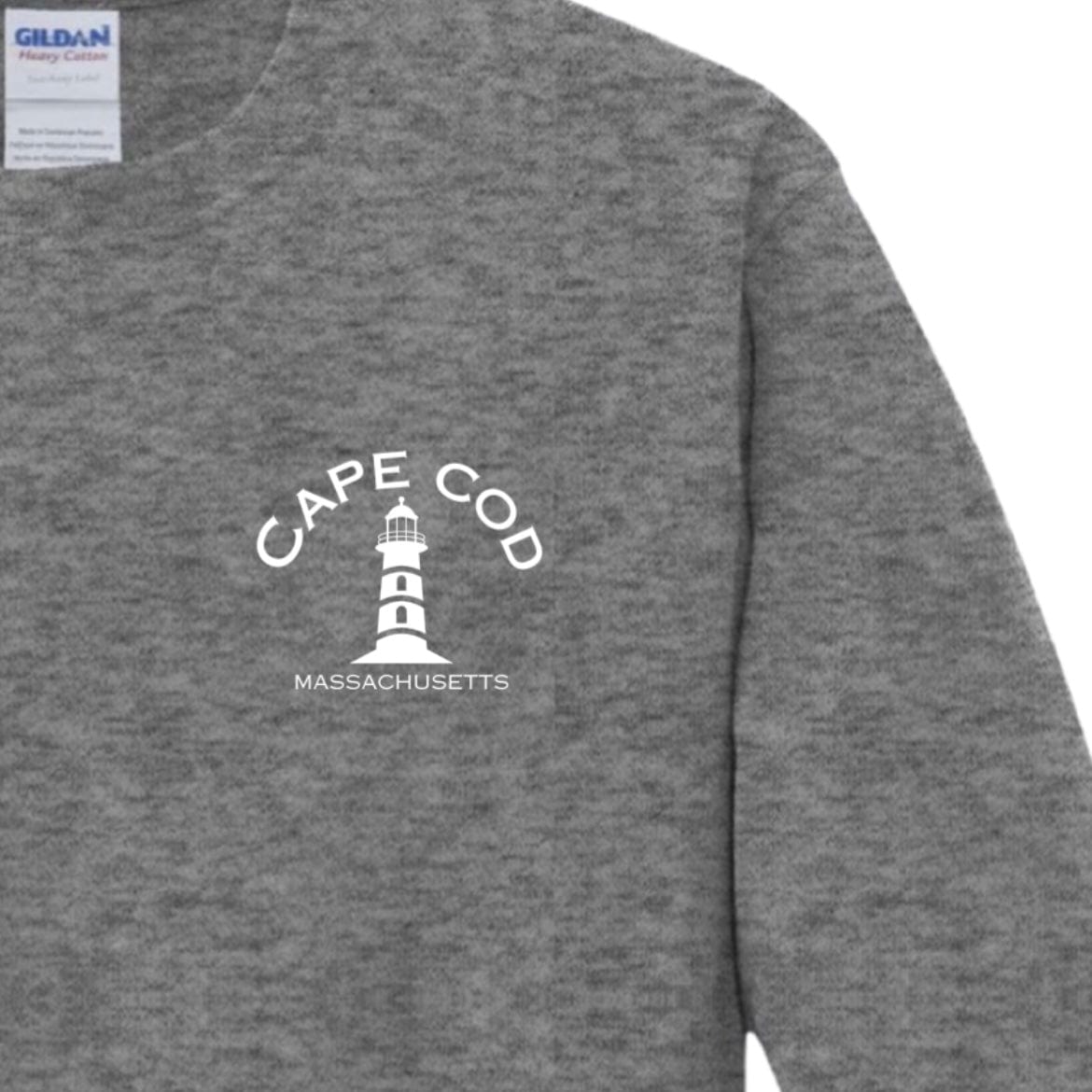 cape cod lighthouse long sleeve t-shirt, graphite heather