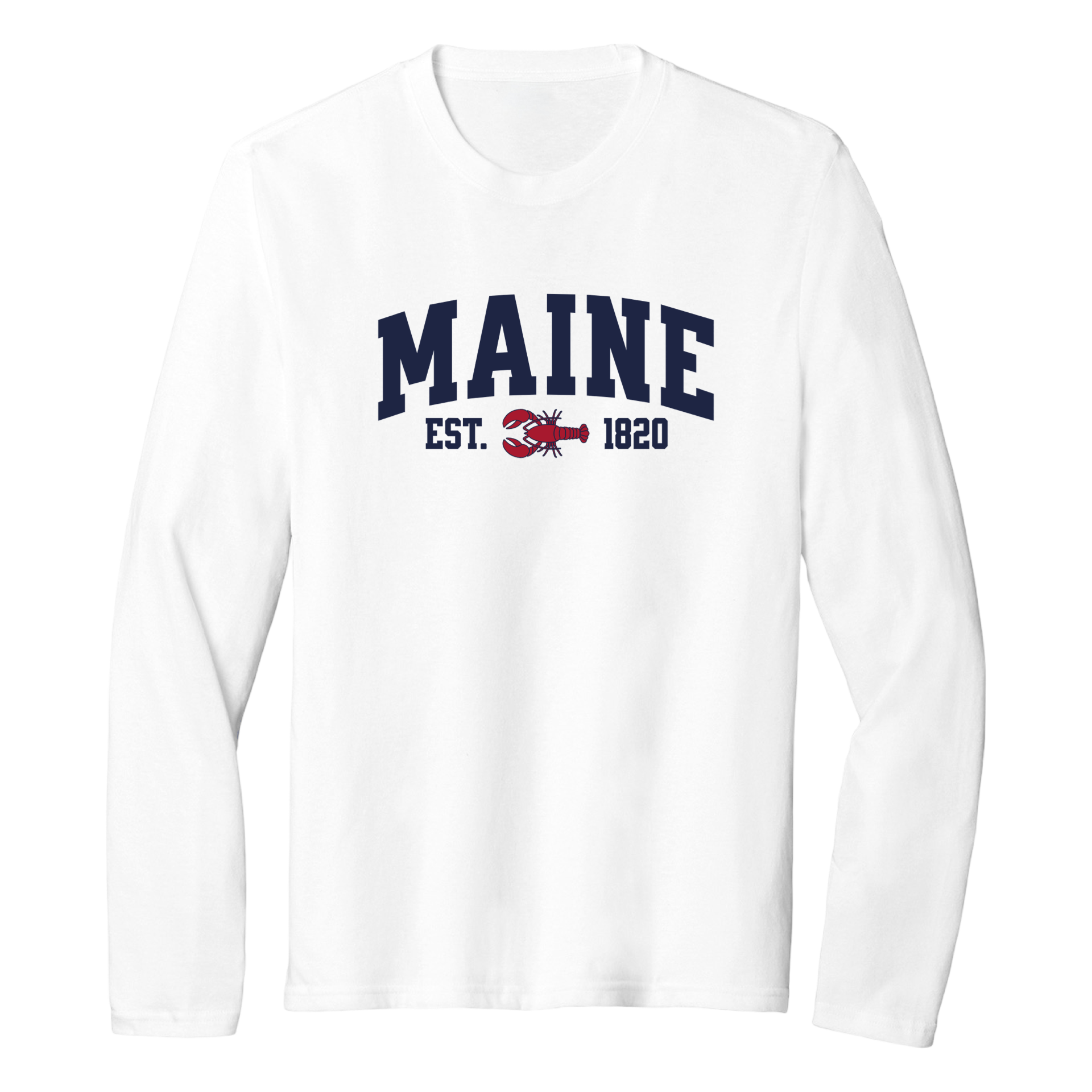 Maine Lobster Essential Long Sleeve Tee, white