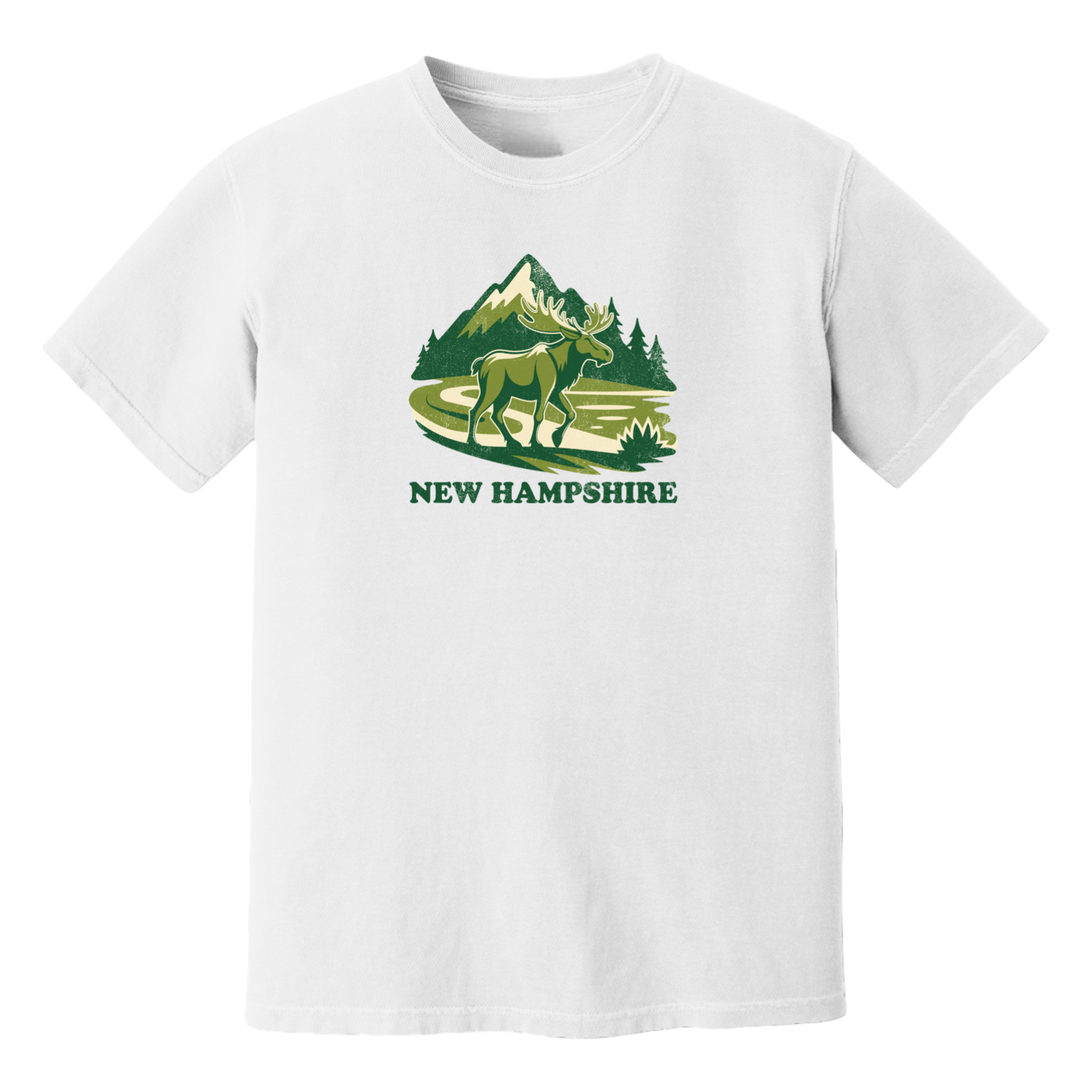 New Hampshire Mountain Moose Soft Cotton T-Shirt