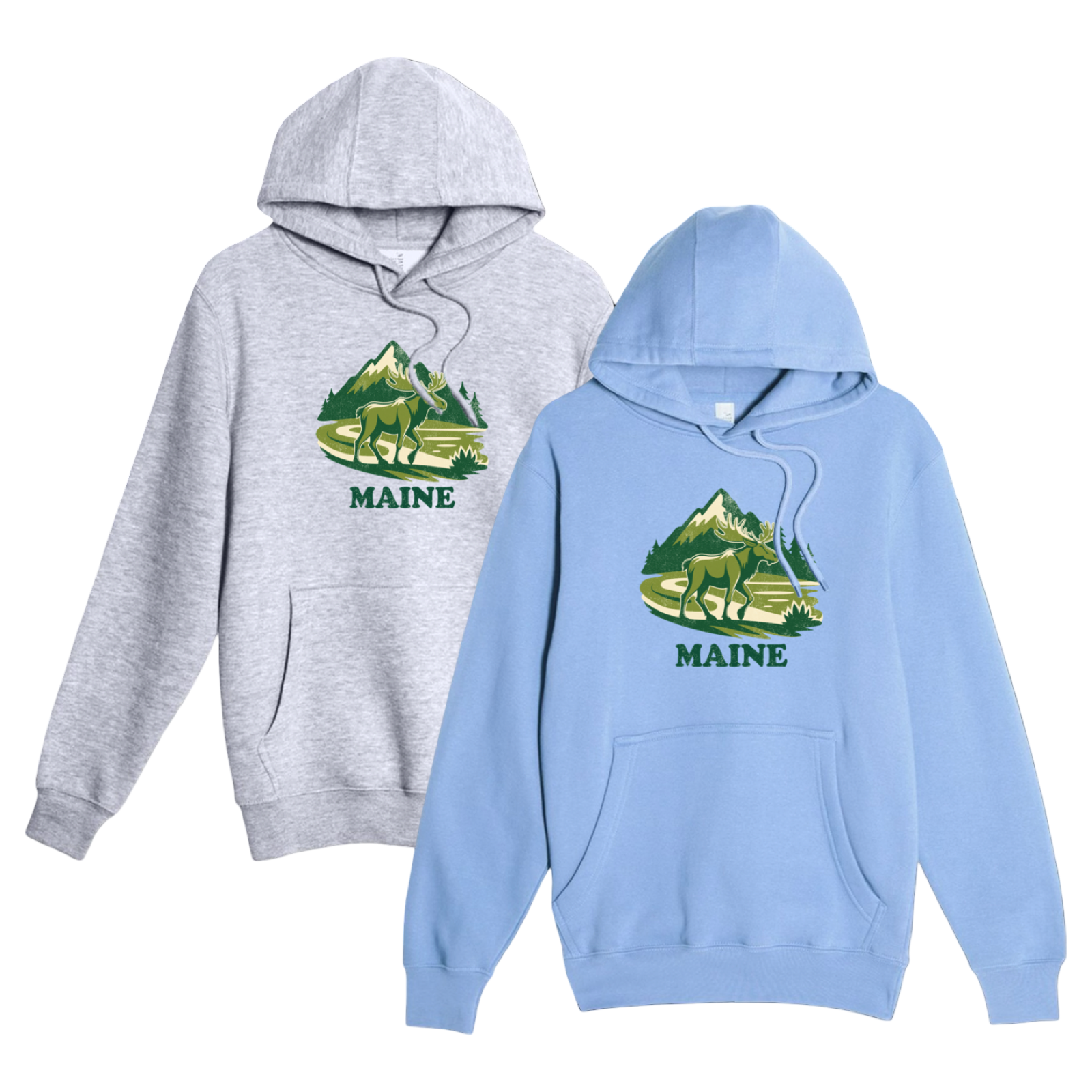 Maine Mountain Moose Comfort Fleece Hoodie