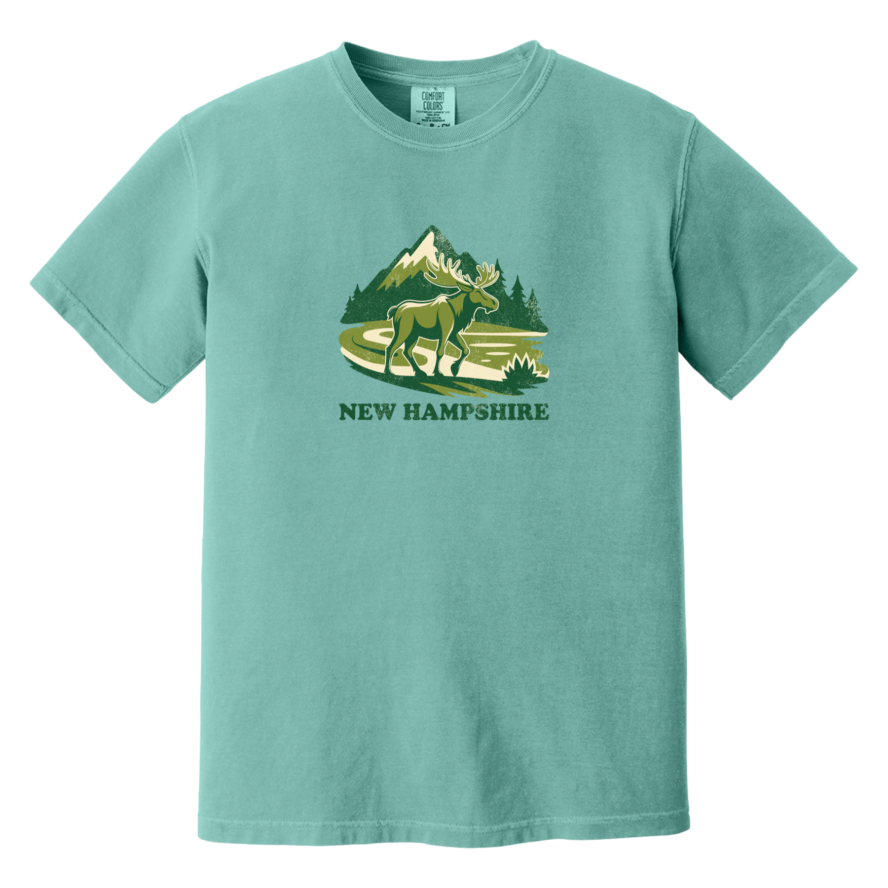 New Hampshire Mountain Moose Comfort Colors T-Shirt