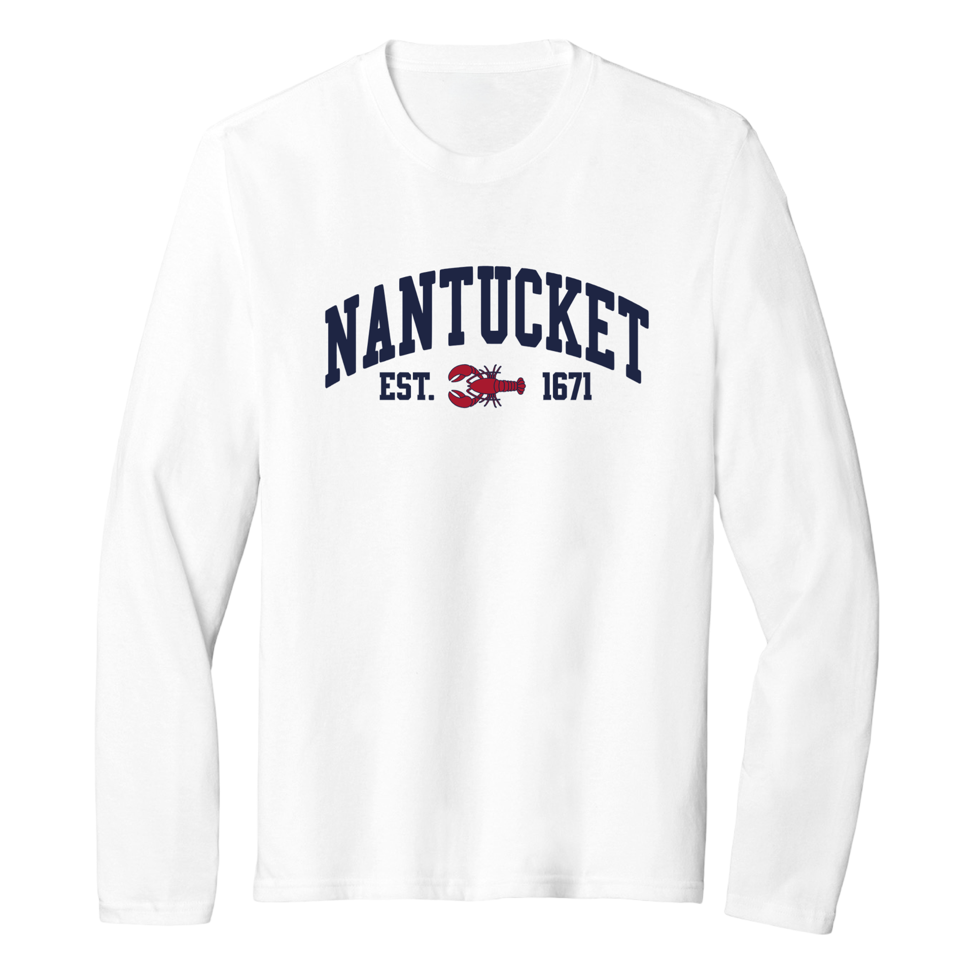 Nantucket Lobster Essential Long Sleeve Tee, white