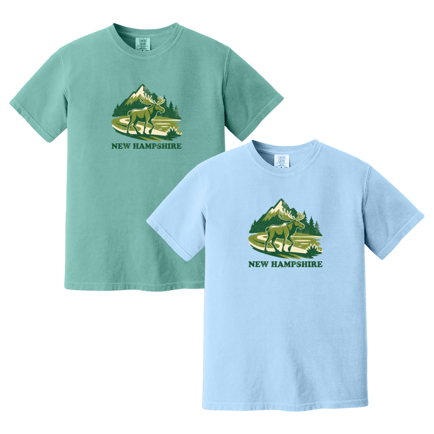 New Hampshire Mountain Moose Comfort Colors T-Shirt