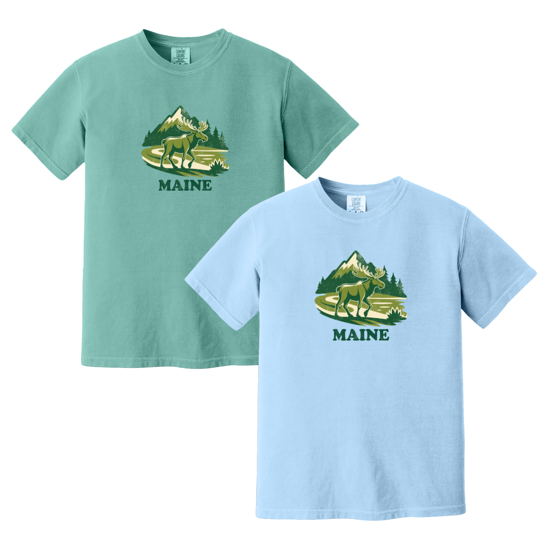 Maine Mountain Moose Comfort Colors T-Shirt