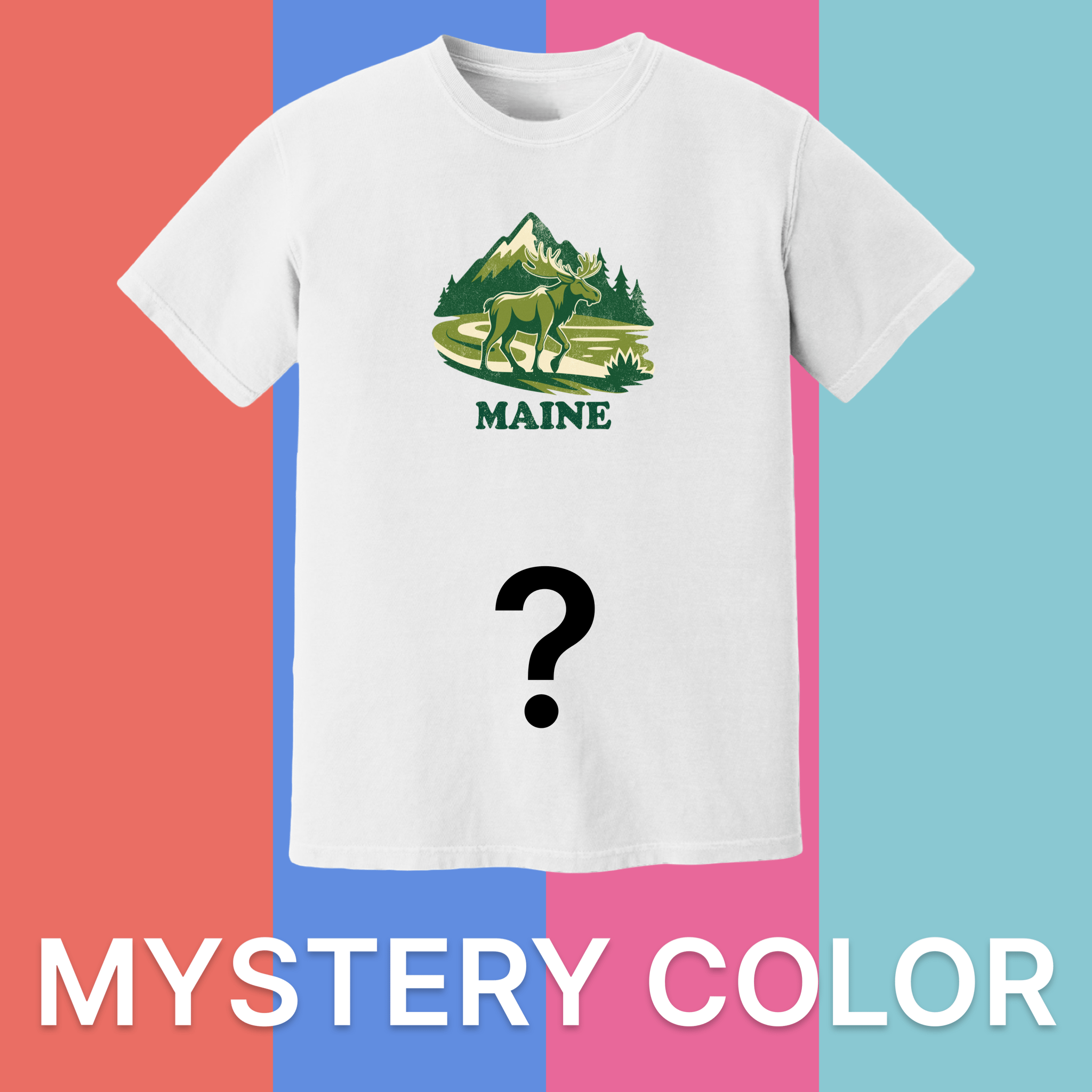 Cape Cod Clothing Company Maine Mountain Moose Comfort Colors T-Shirt - Mystery Color