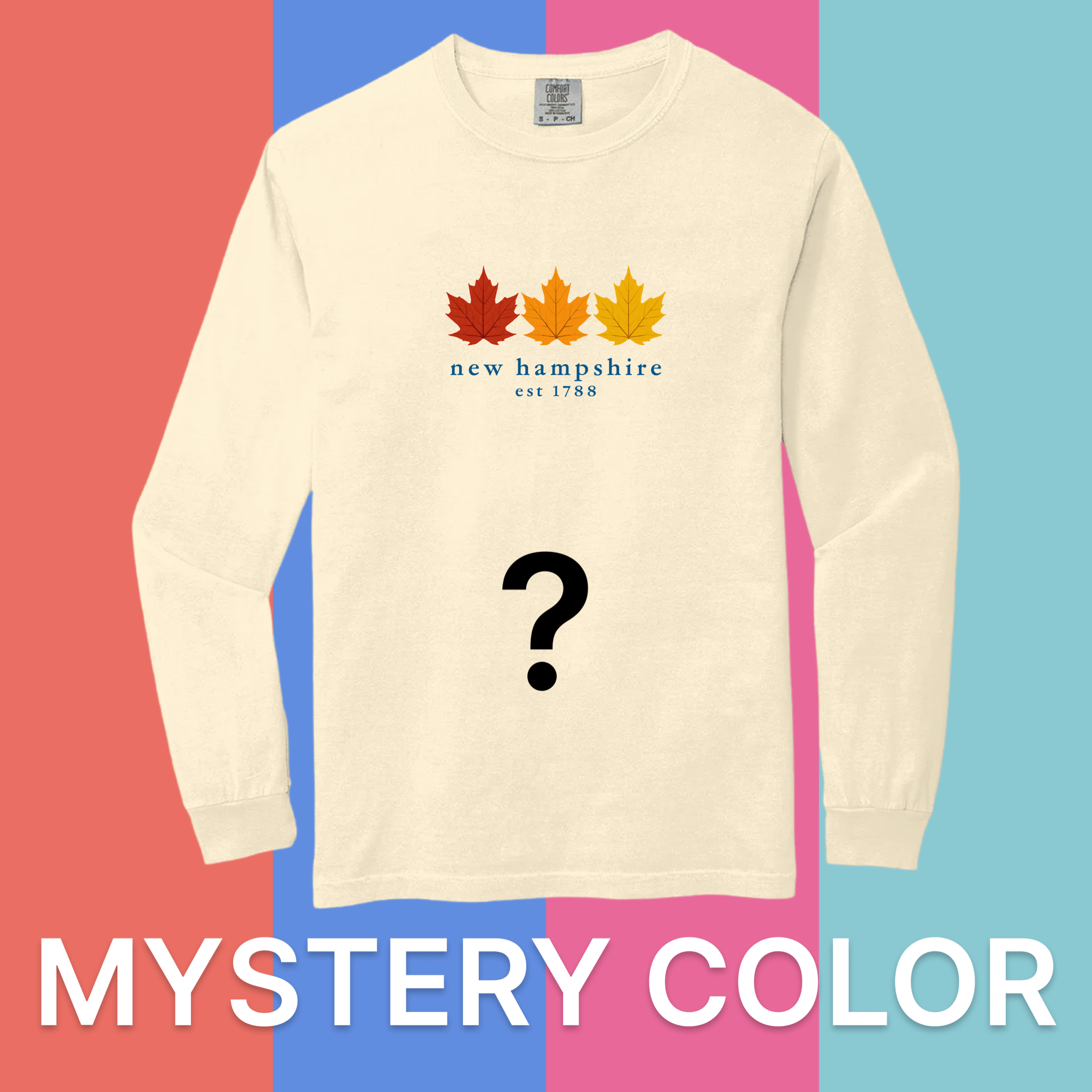 Cape Cod Clothing Company New Hampshire Fall Foliage Comfort Colors Long Sleeve T-Shirt - Mystery Color