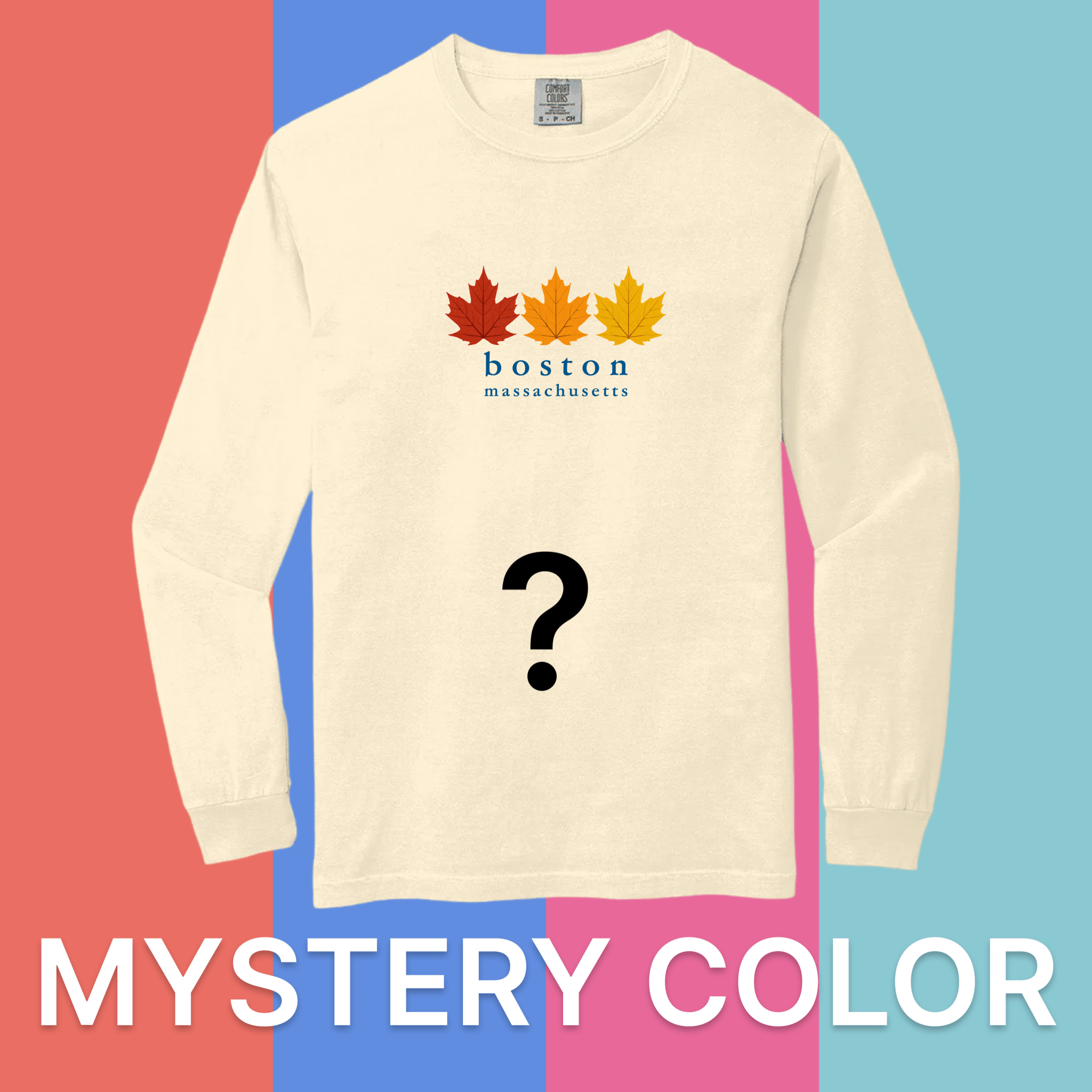 Cape Cod Clothing Company Boston Fall Foliage Comfort Colors Long Sleeve T-Shirt - Mystery Color