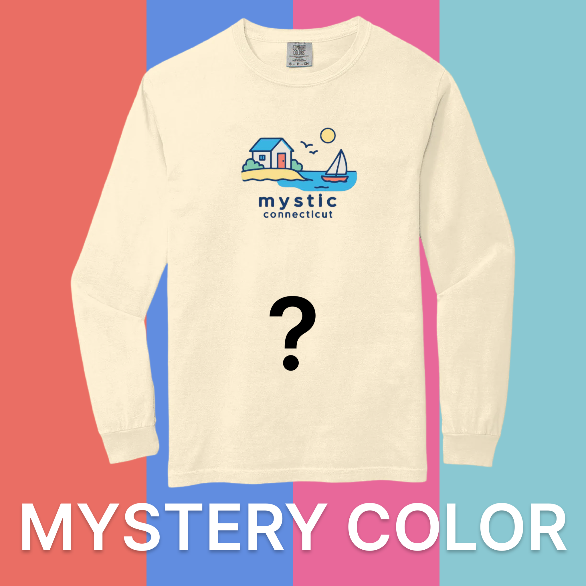 Mystic Beach House Comfort Colors Long Sleeve T-Shirt - Mystery Color