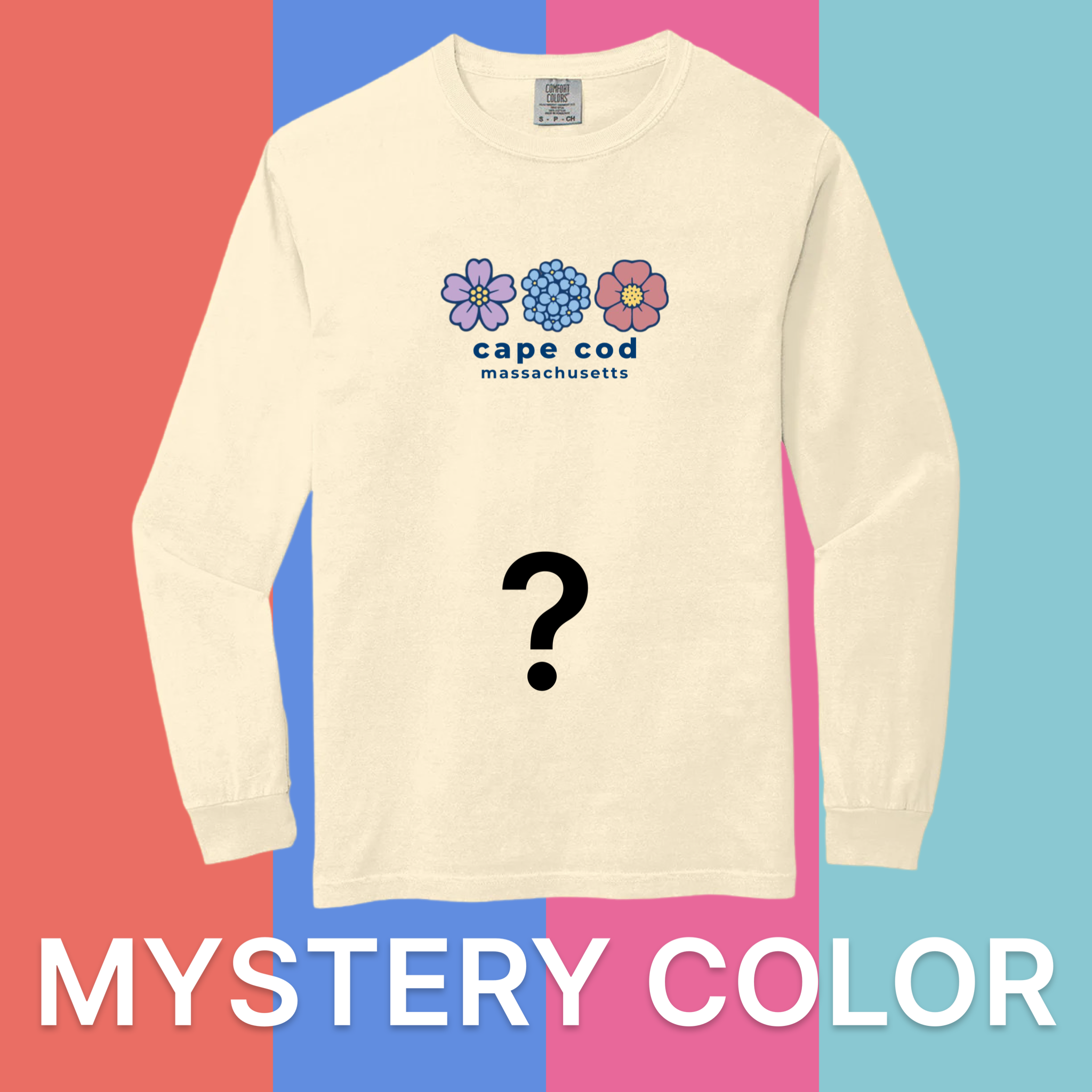 Cape Cod Summer Bloom Comfort Colors Long Sleeve T-Shirt - Mystery Color