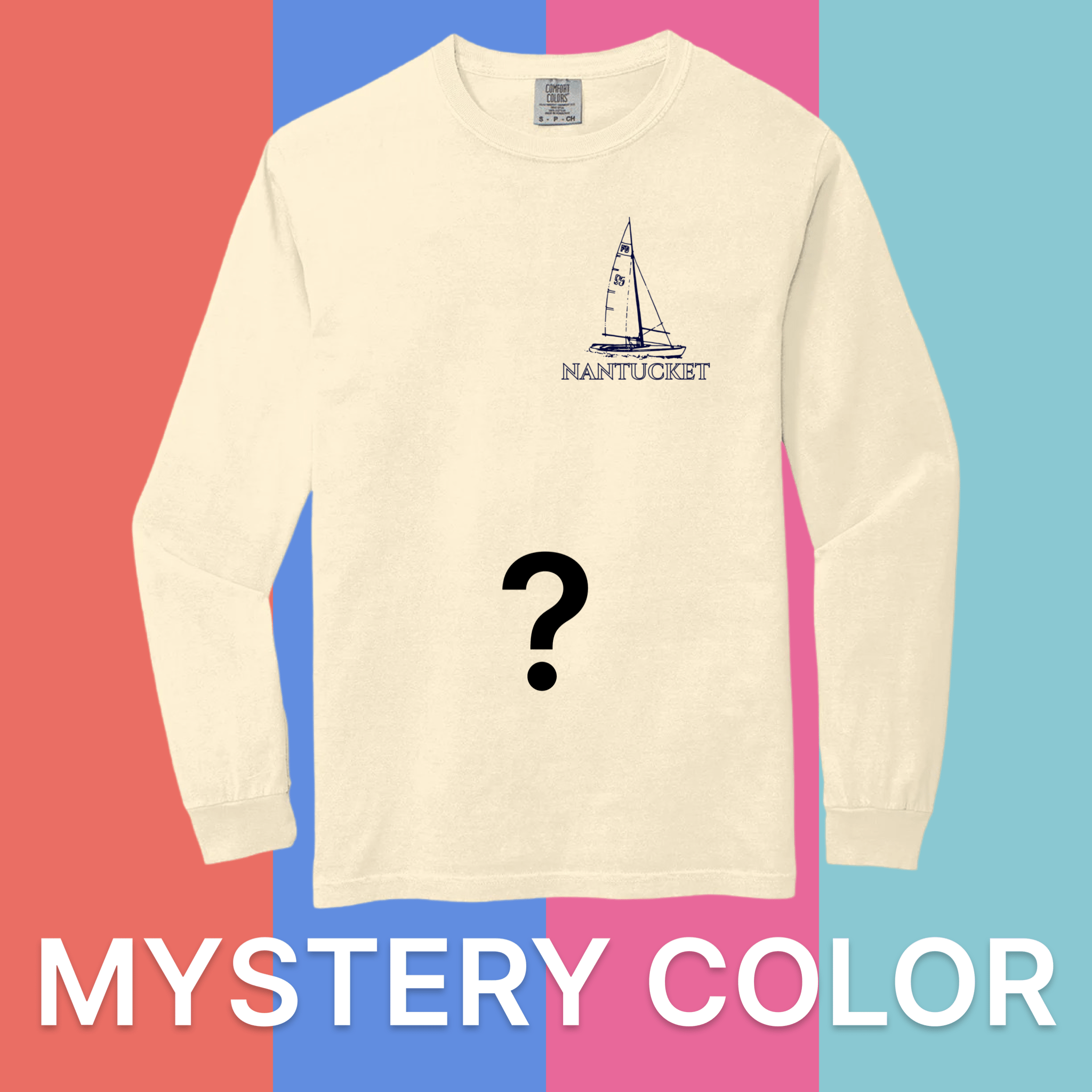 Cape Cod Clothing Company Nantucket Sailboat Comfort Colors Long Sleeve T-Shirt - Mystery Color