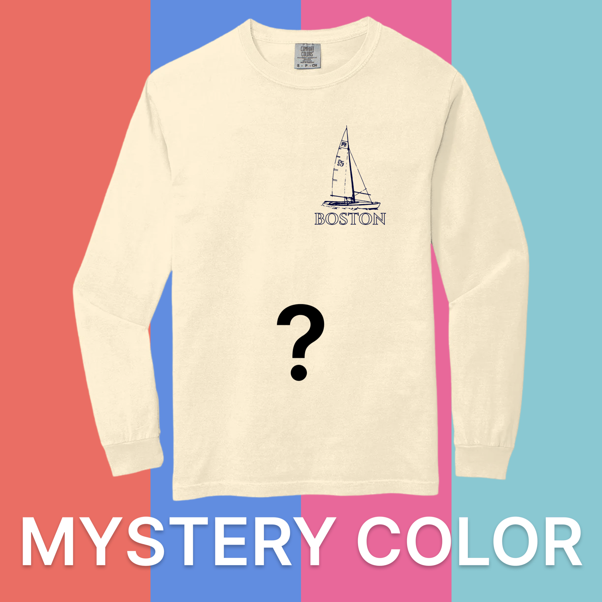 Cape Cod Clothing Company Boston Sailboat Comfort Colors Long Sleeve T-Shirt - Mystery Color