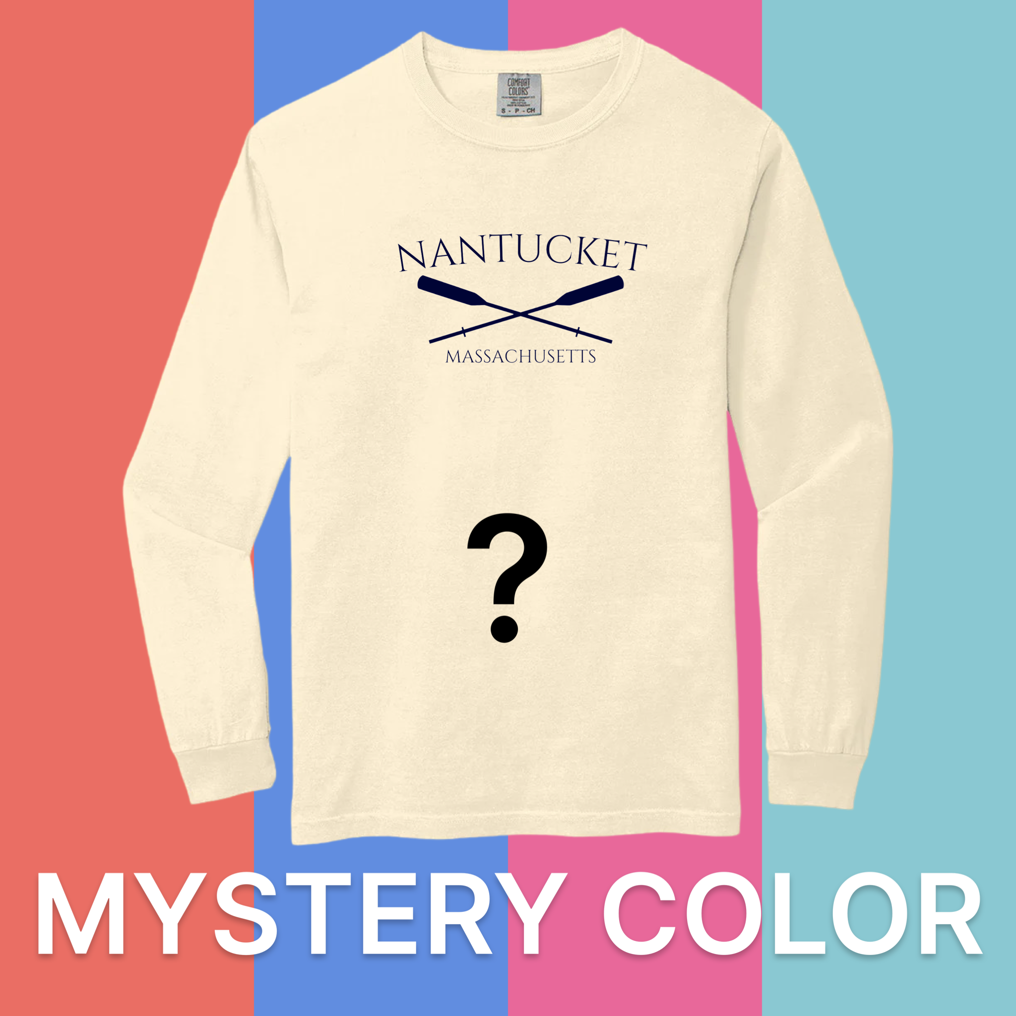 Nantucket Crossed Oar Comfort Colors Long Sleeve T-Shirt - Mystery Color