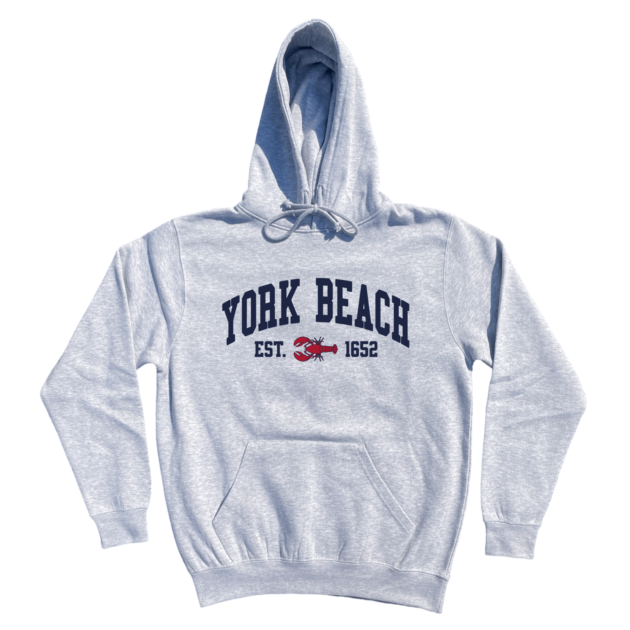 York Beach Lobster Soft Fleece Hoodie, heather grey