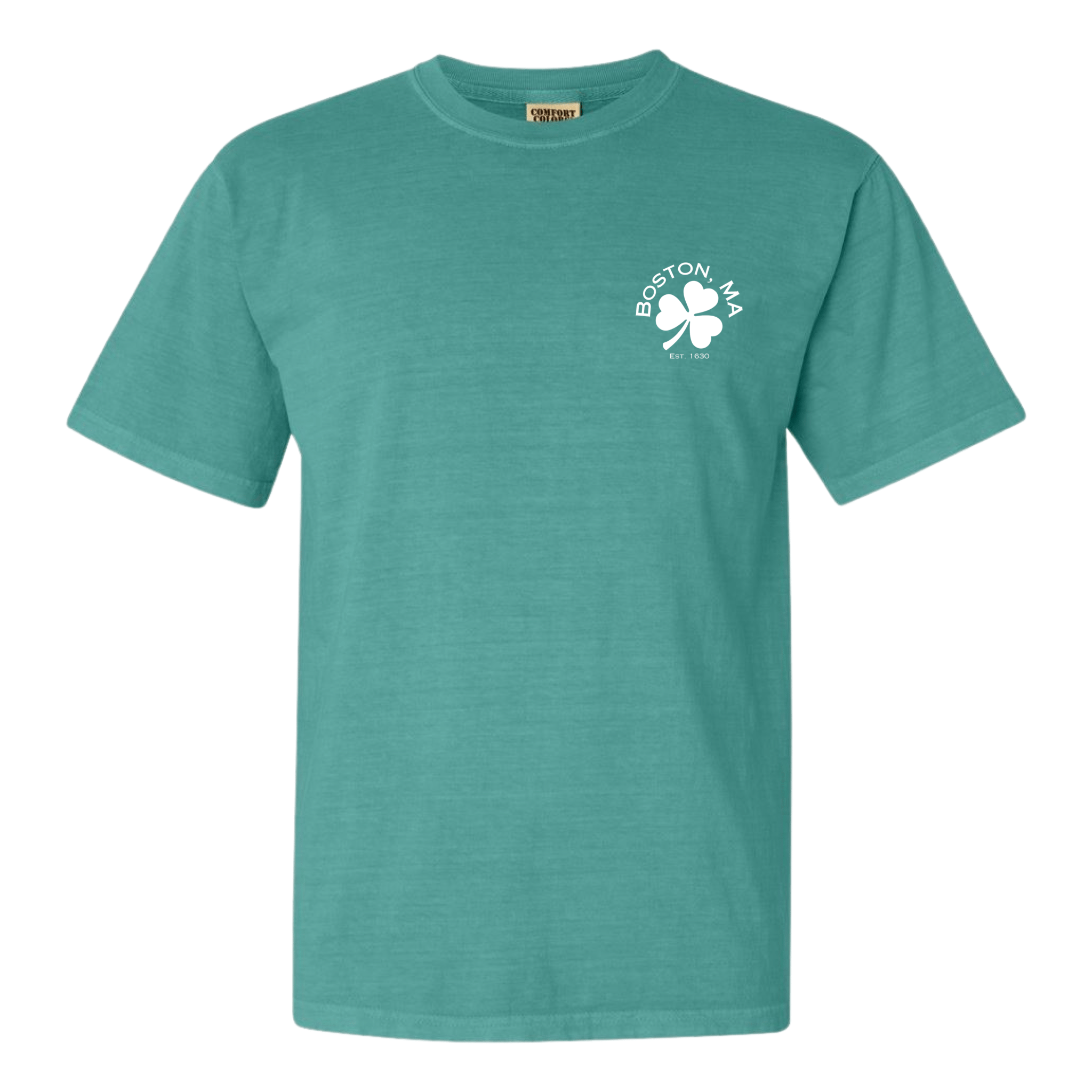 boston shamrock comfort colors t-shirt, seafoam