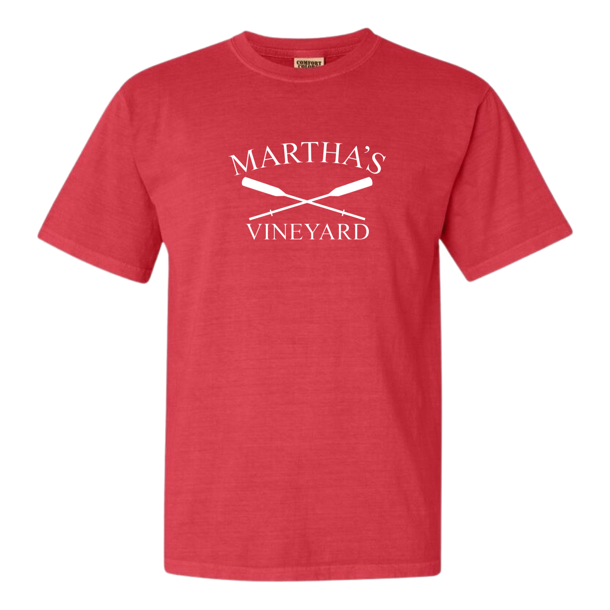 marthas vineyard crossed oar comfort colors t-shirt, watermelon