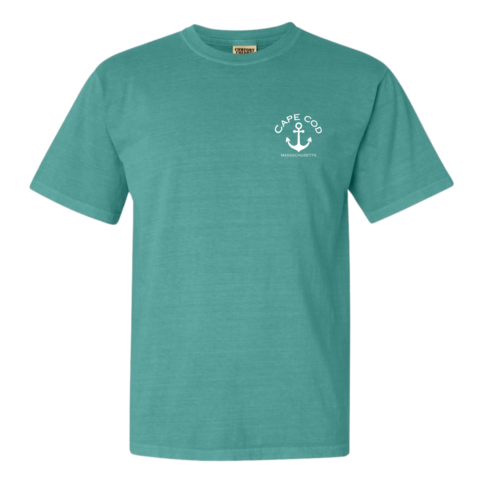 cape cod anchor comfort colors t-shirt, seafoam