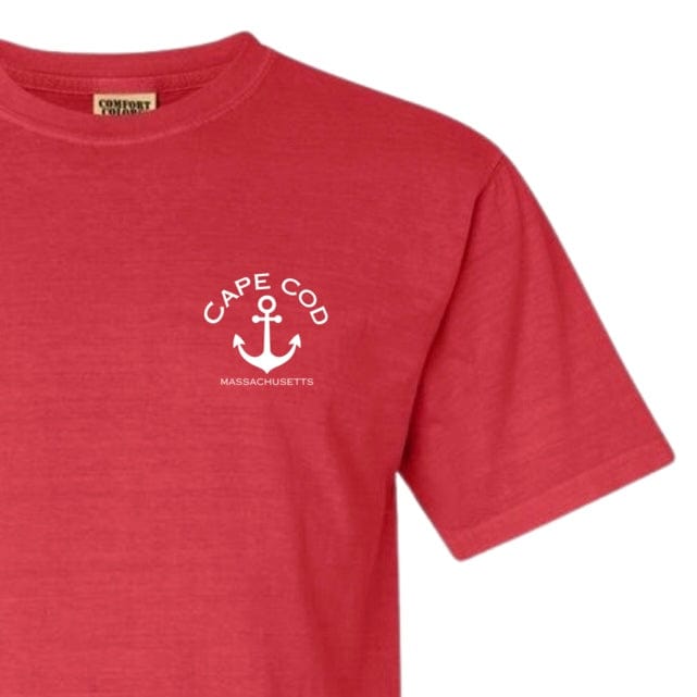 cape cod anchor comfort colors t-shirt, watermelon