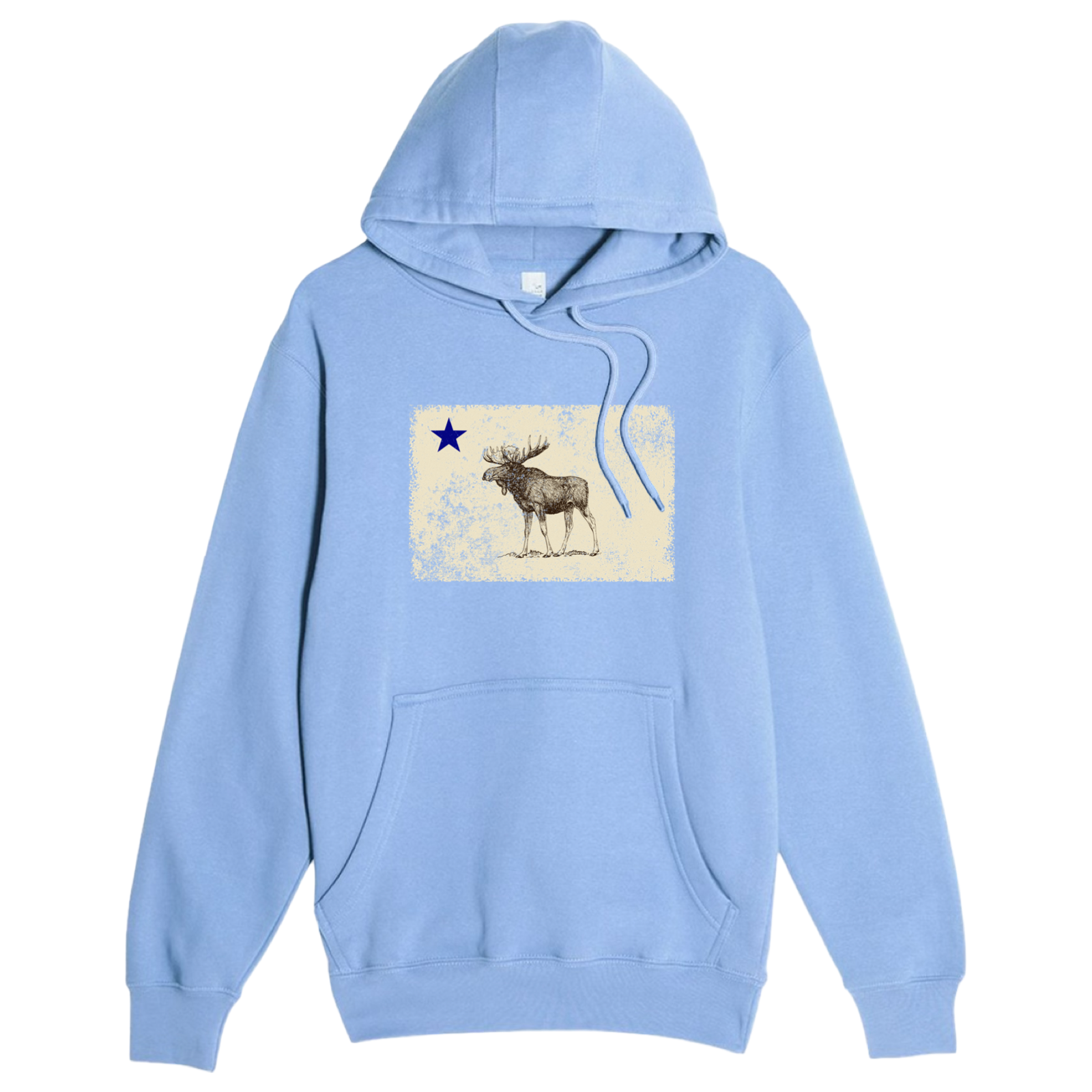 Classic Maine Moose Flag Comfort Fleece Hoodie