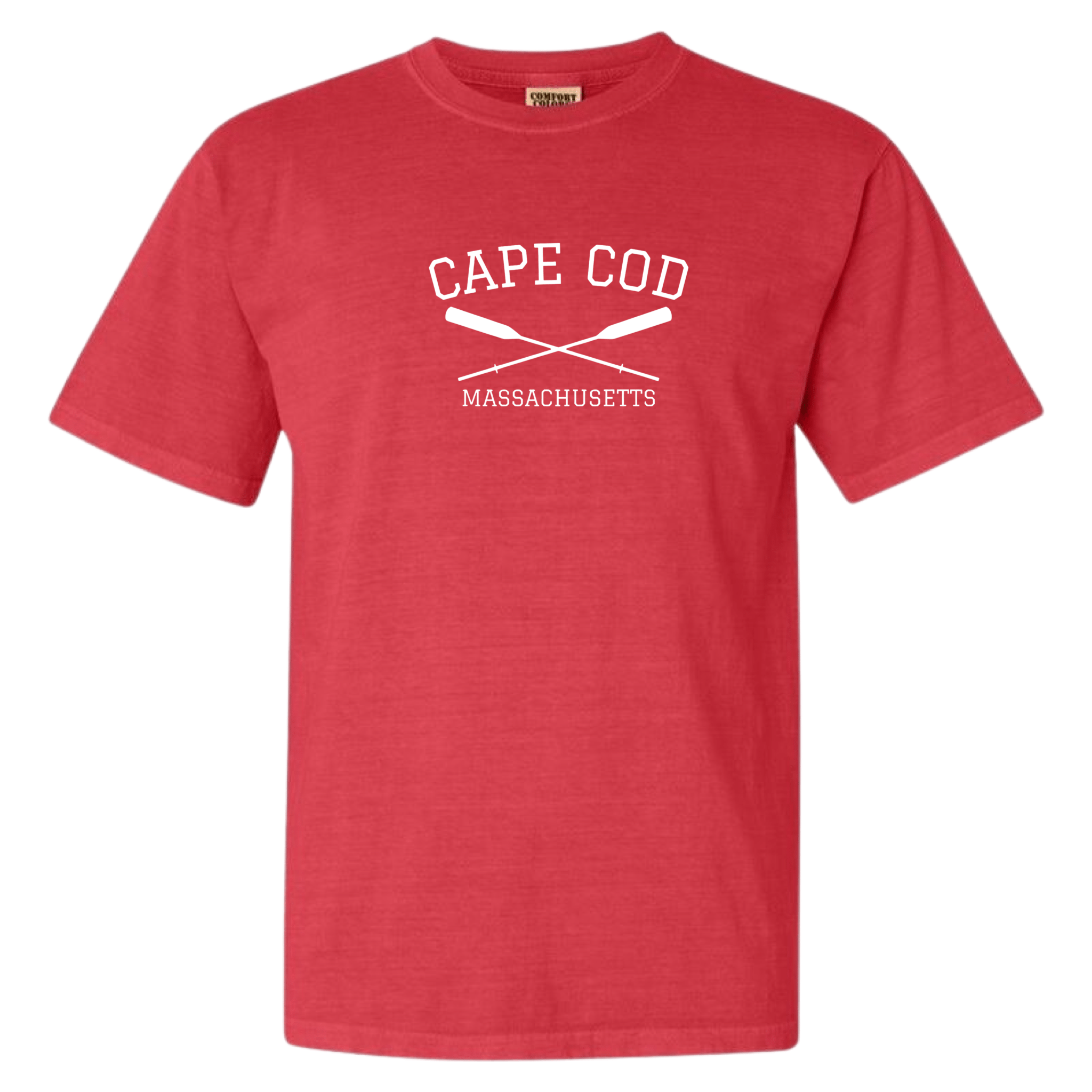 cape cod crossed oar comfort colors t-shirt, watermelon