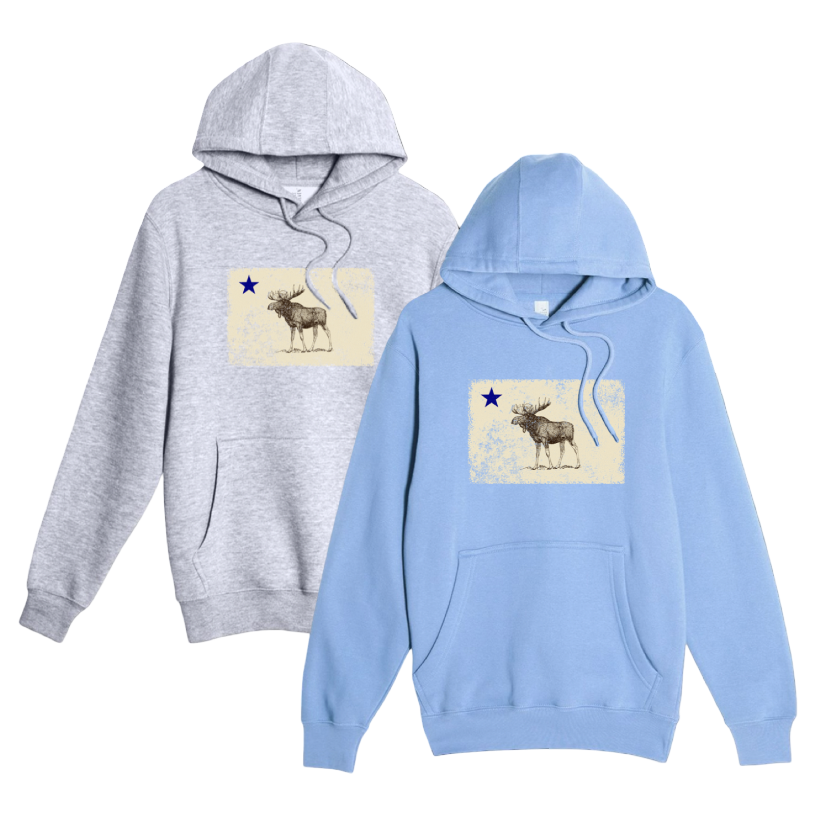 Classic Maine Moose Flag Comfort Fleece Hoodie
