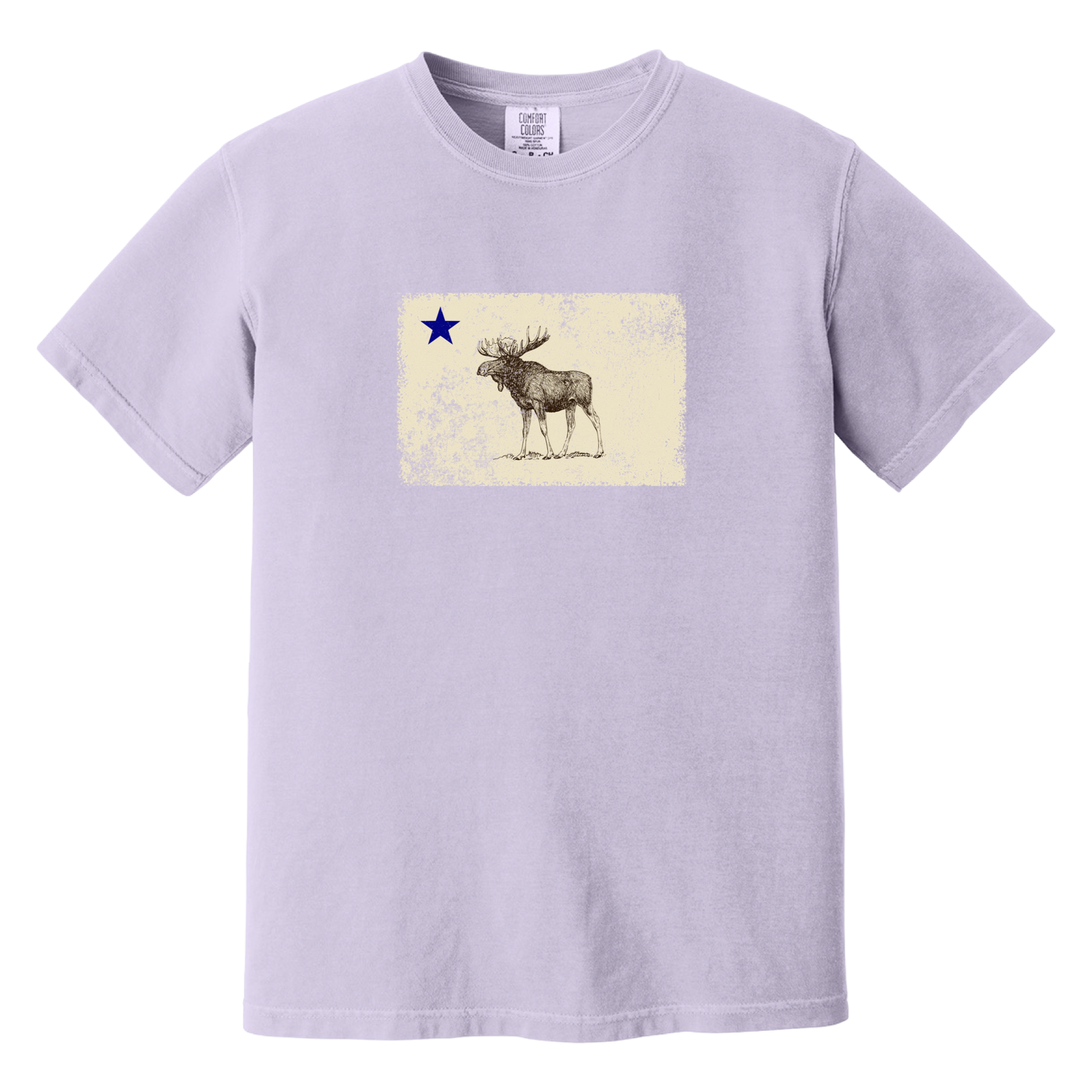 Classic Maine Moose Flag Comfort Colors T-Shirt
