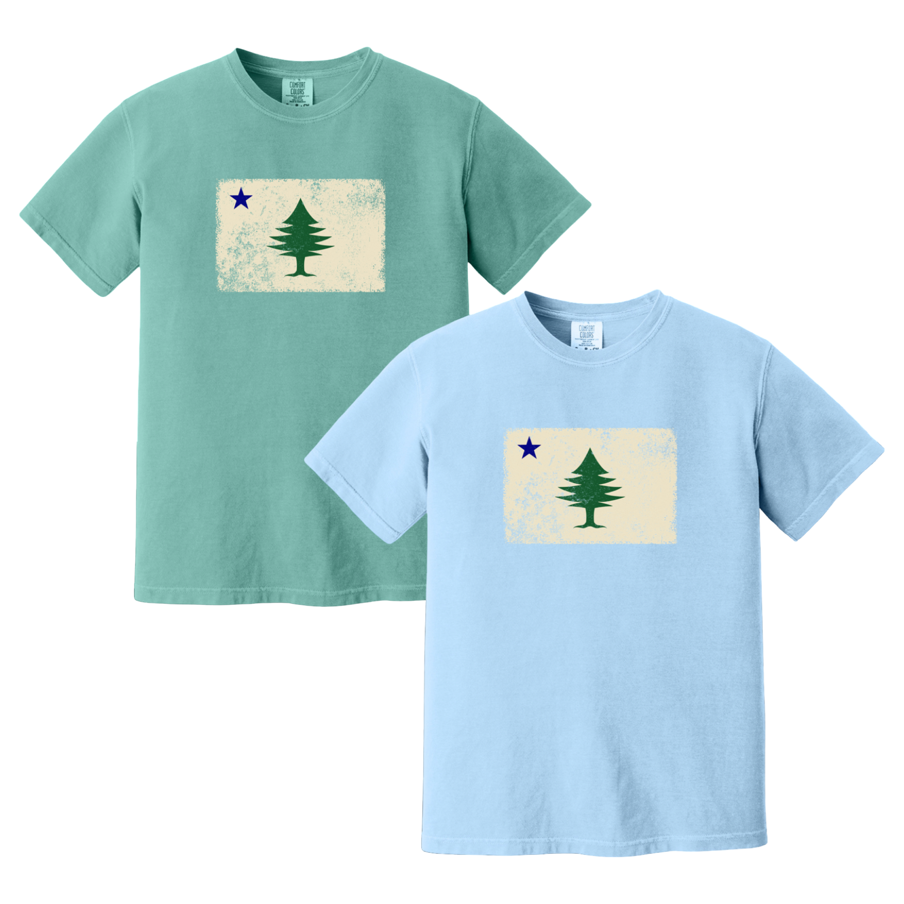 Classic Maine Flag Comfort Colors T-Shirt