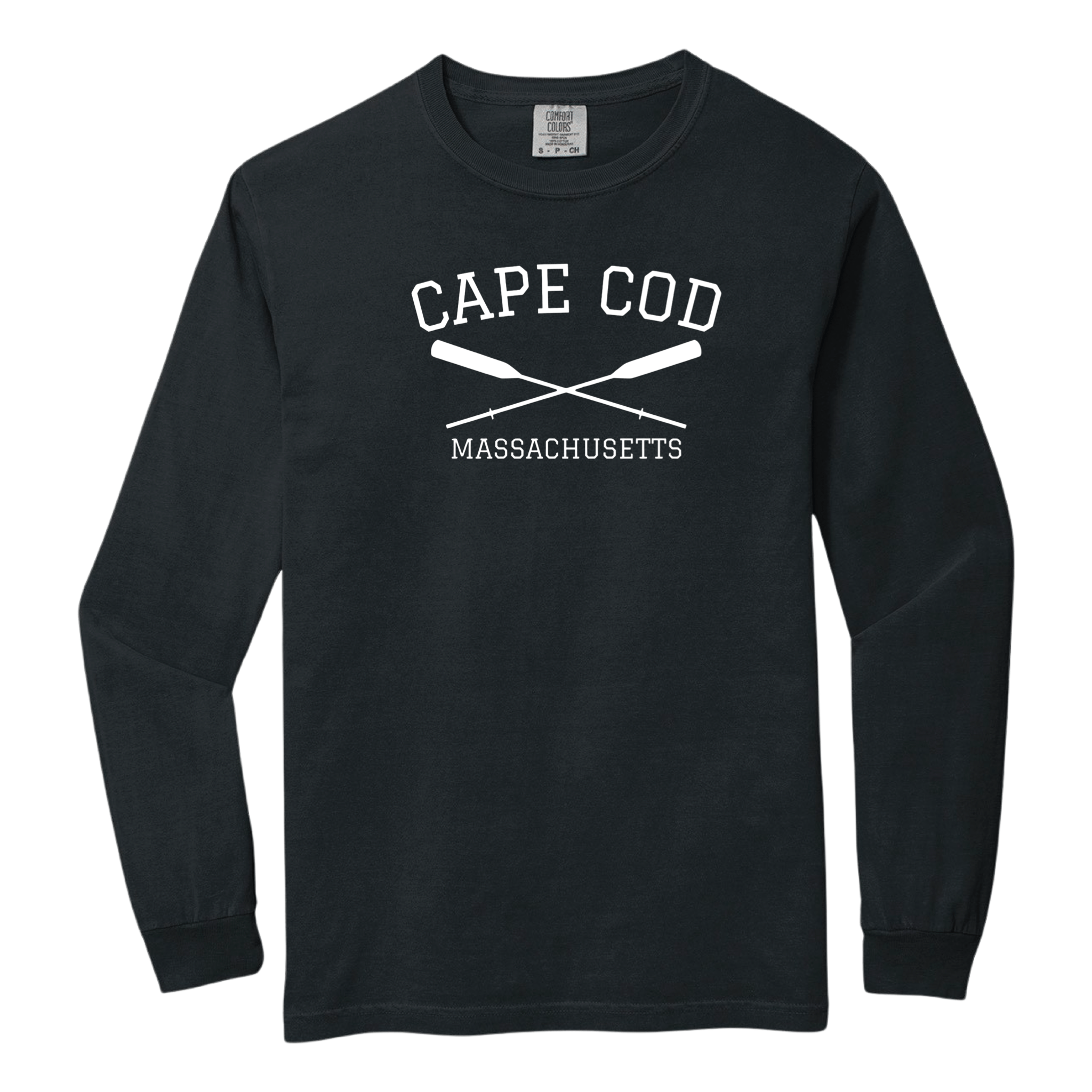 Cape Cod Crossed Oar Comfort Colors Heavyweight Long Sleeve Tee