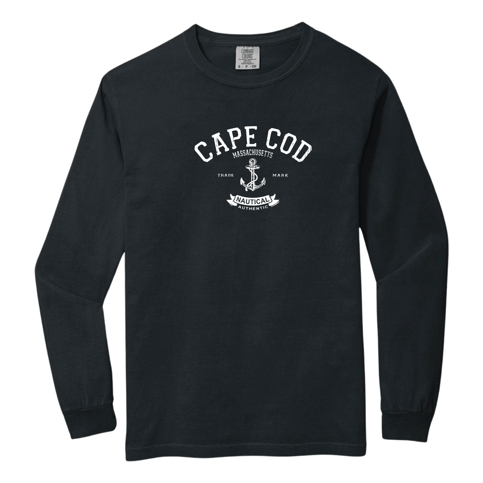 Cape Cod Graphic Comfort Colors Heavyweight Long Sleeve Tee, anchor