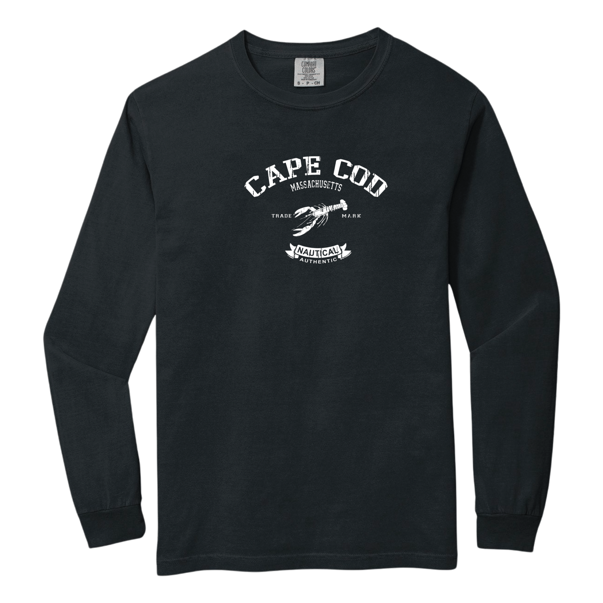 Cape Cod Graphic Comfort Colors Heavyweight Long Sleeve Tee, lobster