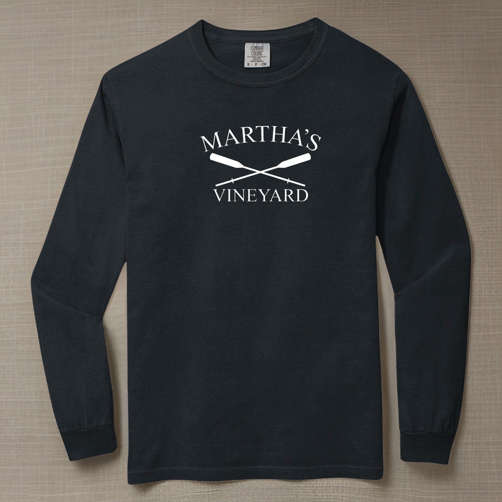 Martha's Vineyard Crossed Oar Comfort Colors Heavyweight Long Sleeve Tee