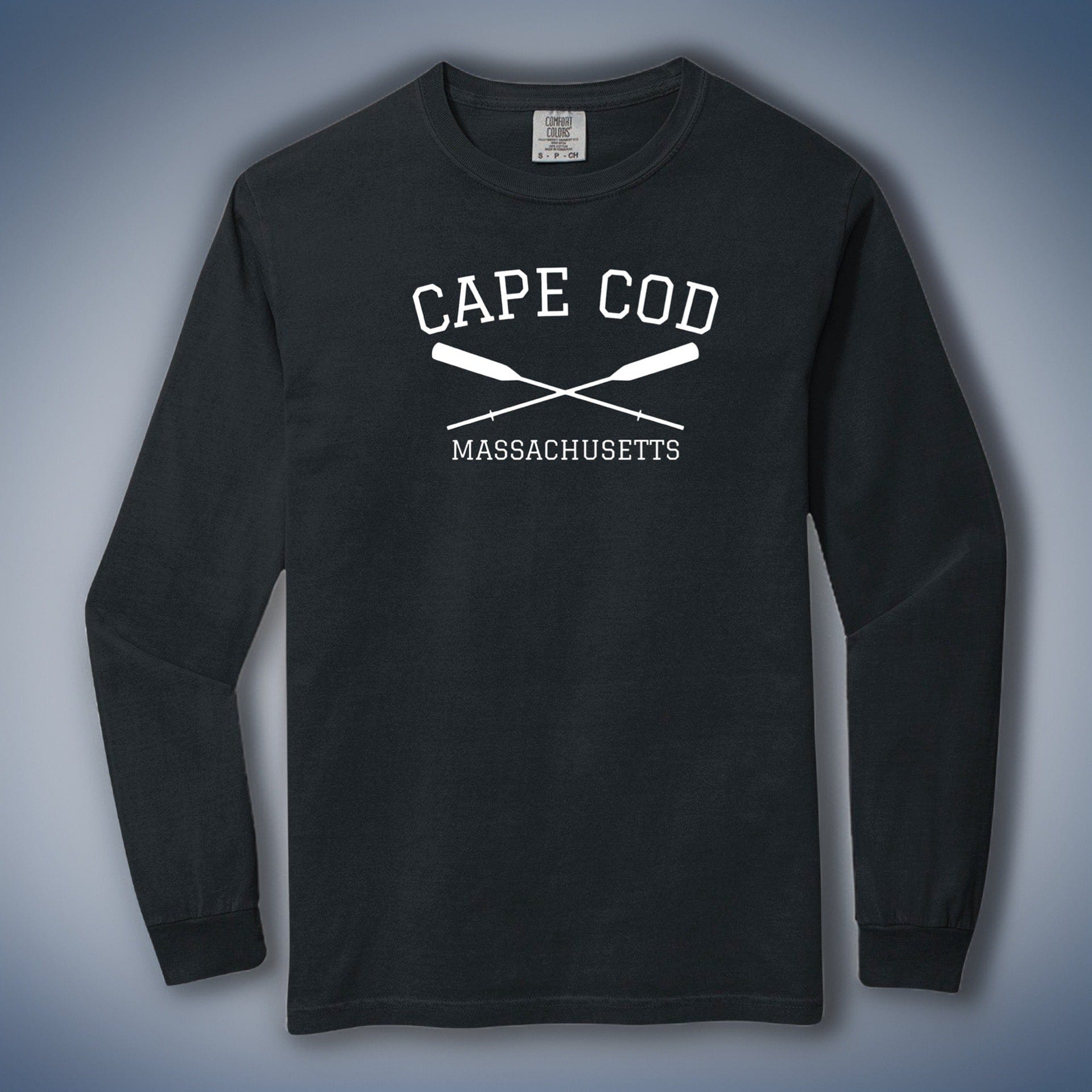 Cape Cod Crossed Oar Comfort Colors Heavyweight Long Sleeve Tee