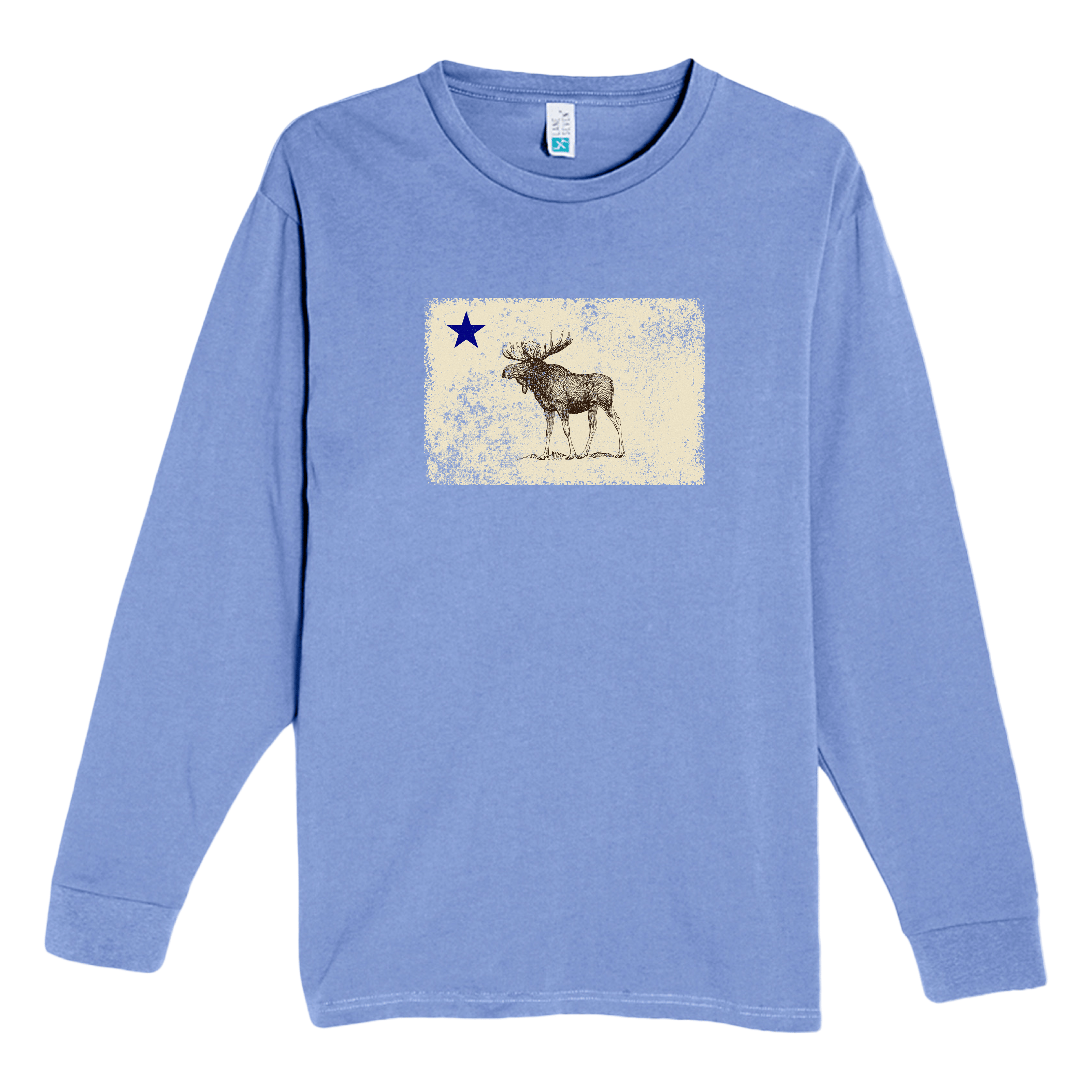 Cape Cod Clothing Company Classic Maine Moose Flag Heavyweight Long Sleeve Tee