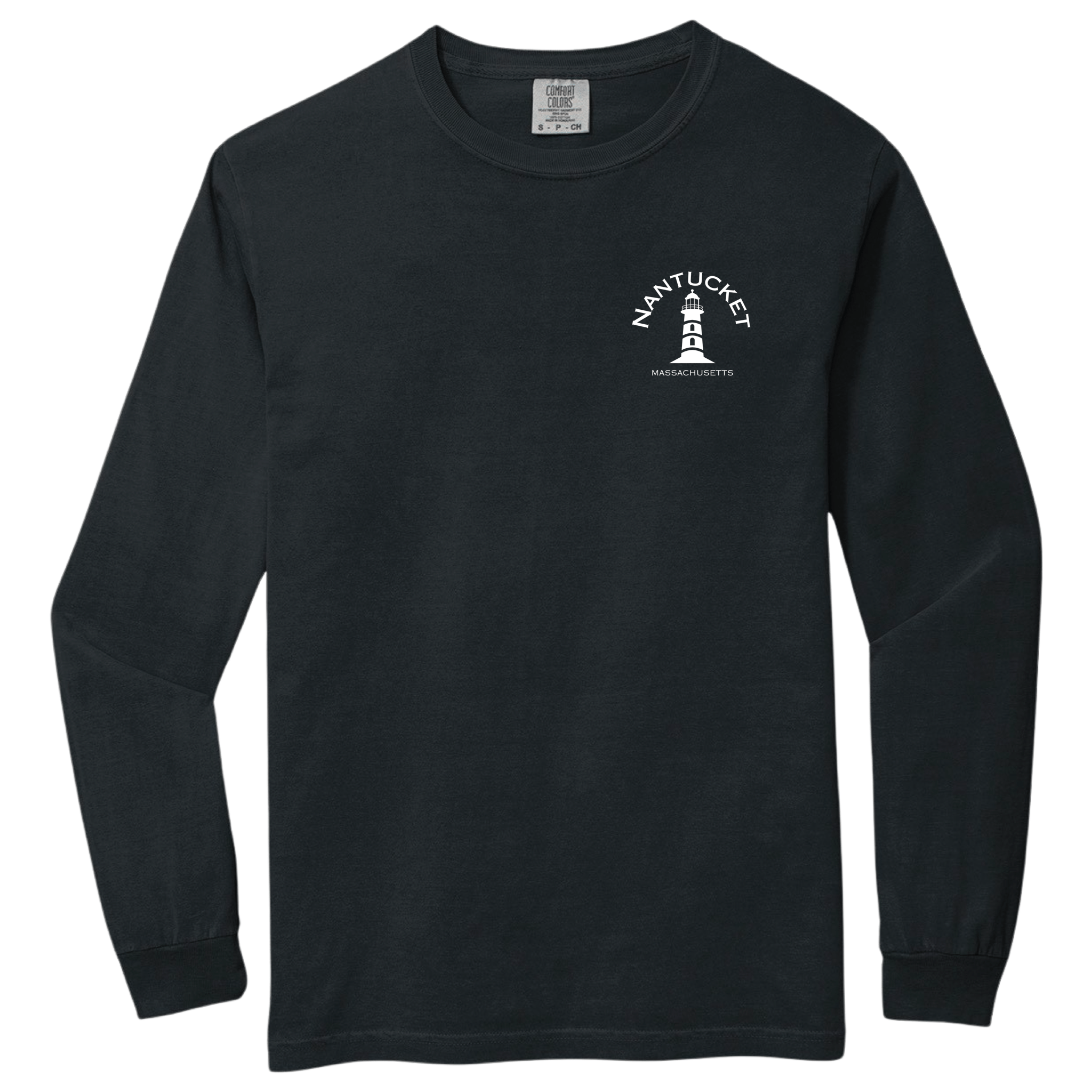 Nantucket Lighthouse Comfort Colors Heavyweight Long Sleeve Tee