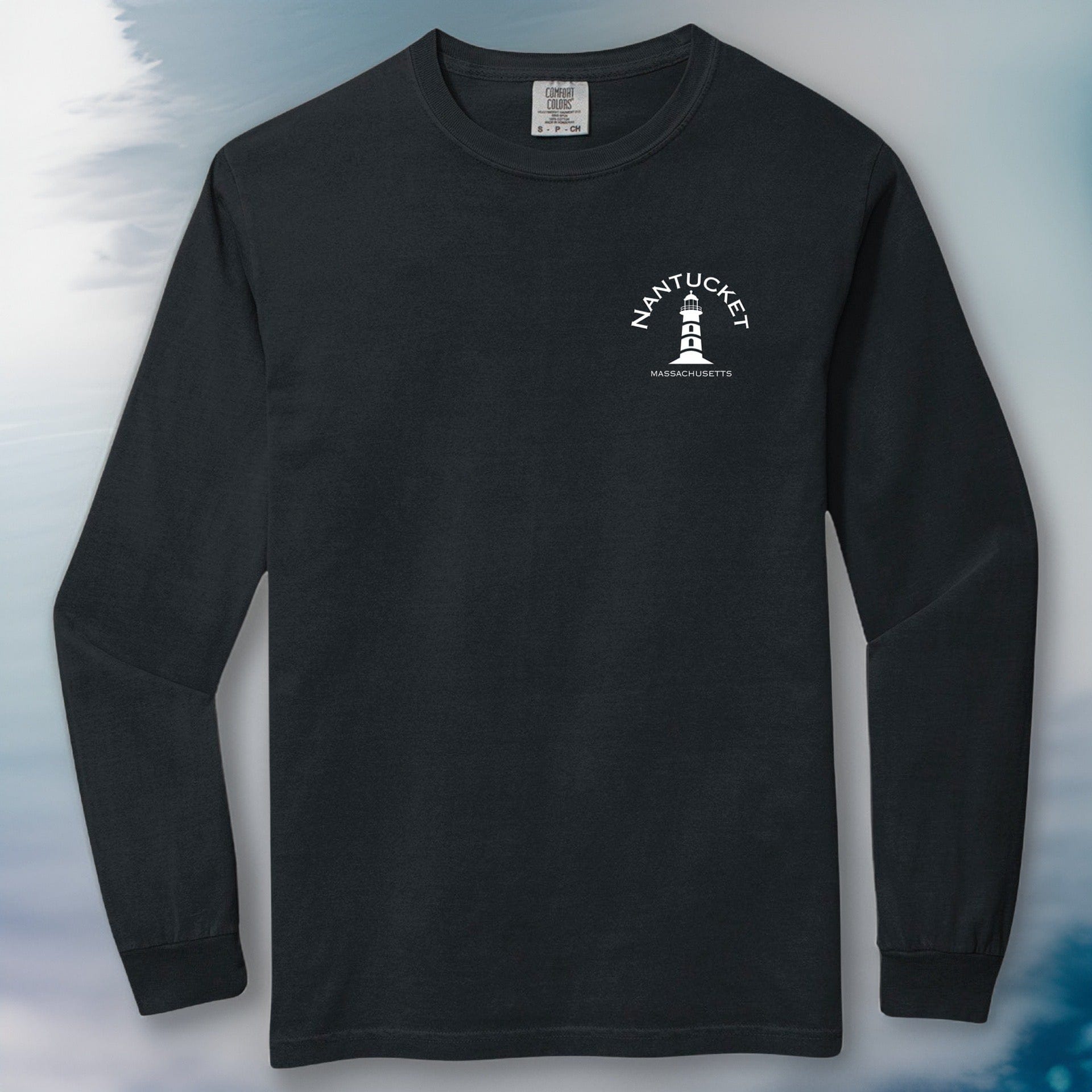 Nantucket Lighthouse Comfort Colors Heavyweight Long Sleeve Tee